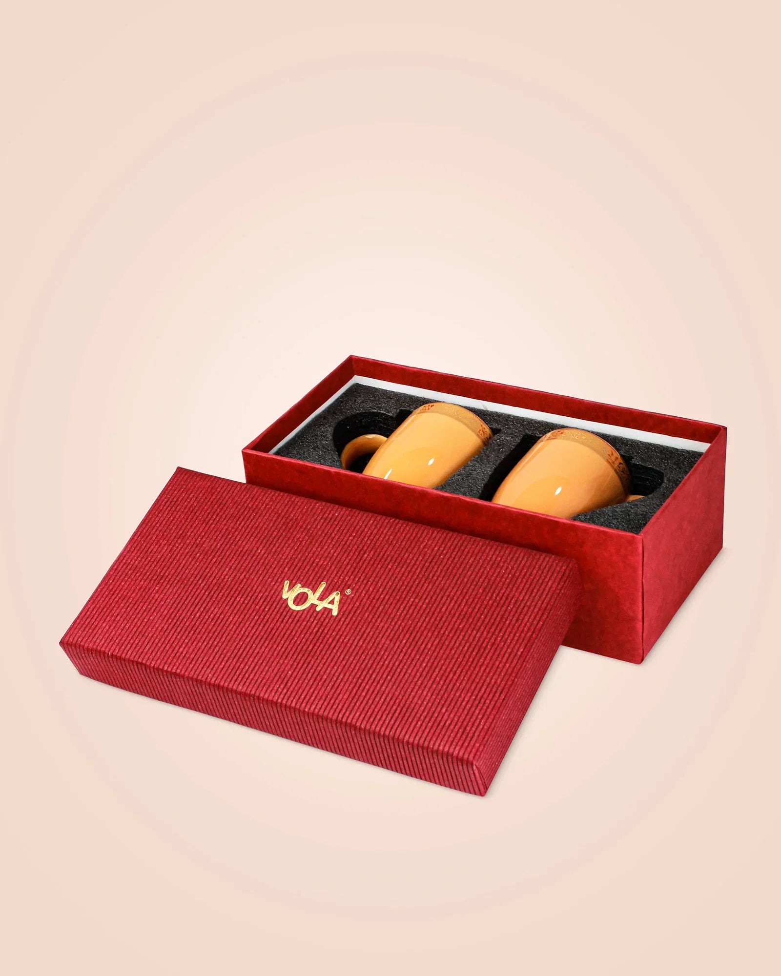 Scarlet Fine Porcelain Mug Set of 6 – Elegant Pastel Colors with Gold Rims - Vola Global