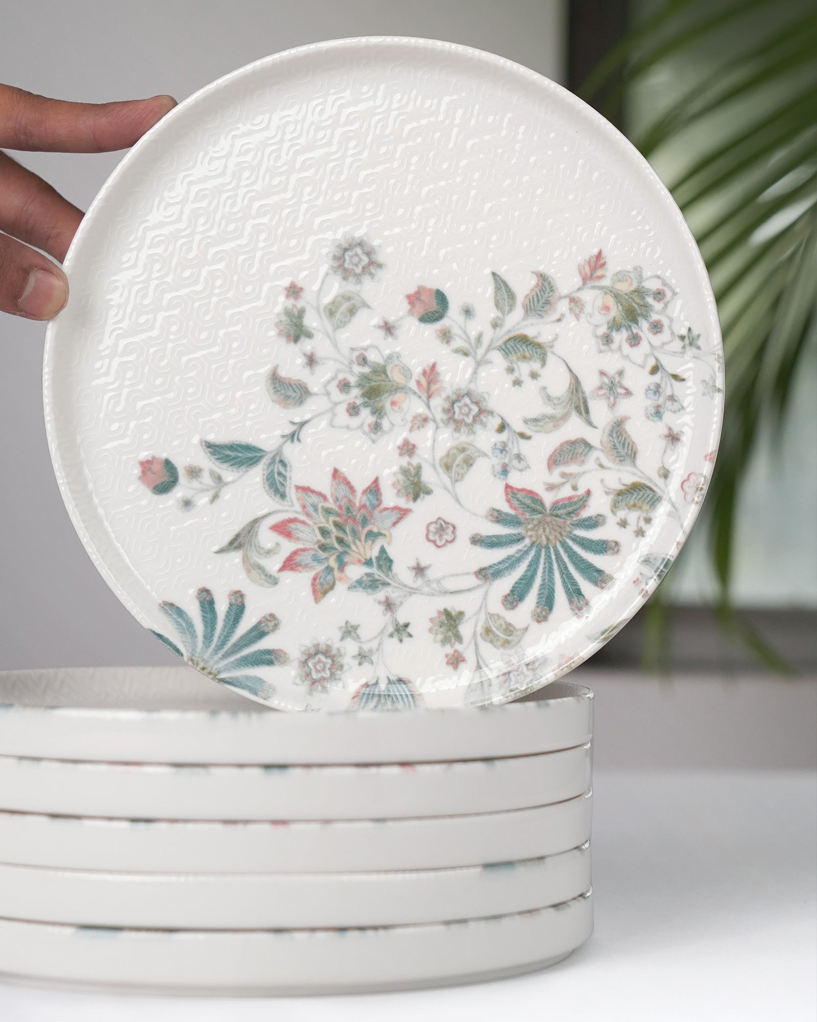 Pixel Jacobean Fine Porcelain Dinnerware Set of 33 – Celestial-Inspired Design - Vola Global