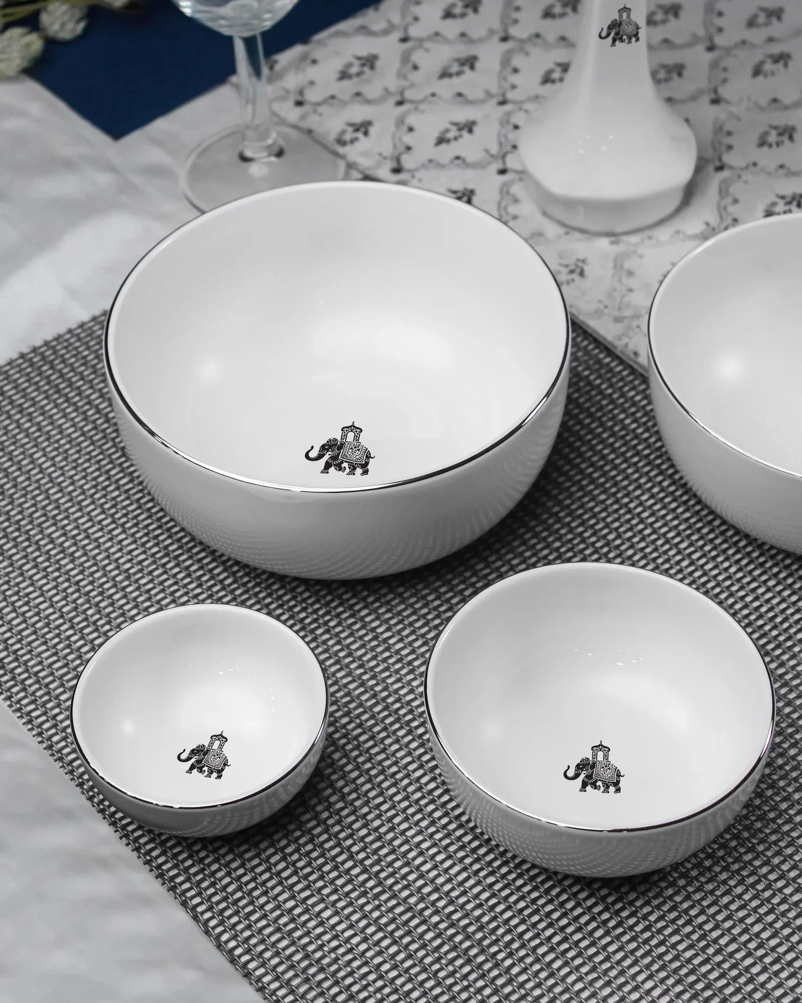 Gaj Royale 33-Piece Dinnerware Set – Elegant Fine Porcelain for Dining & Gifting - Vola Global