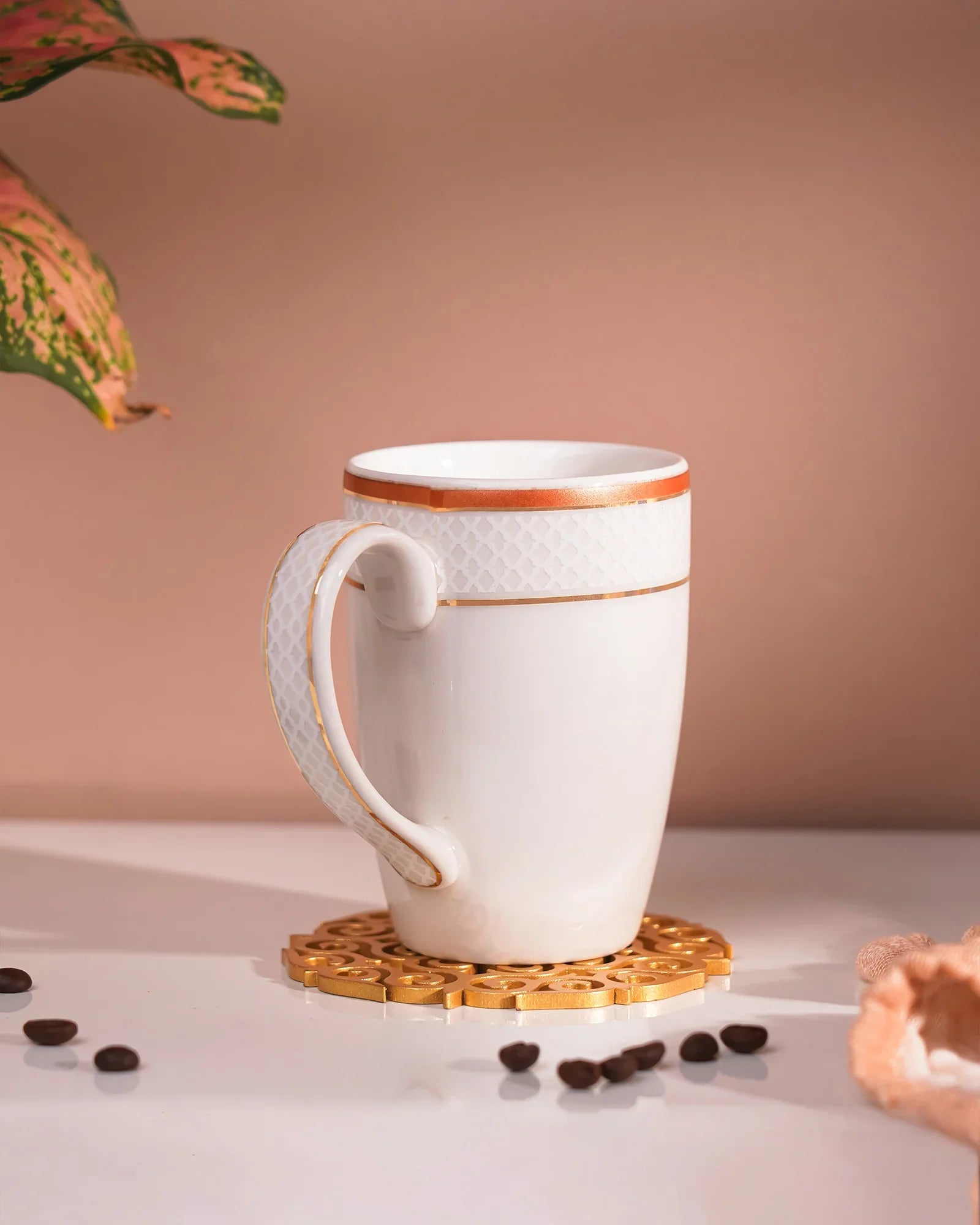 Stellar Collection Fine Porcelain Ogee Mug Set of 2 – Classic Ogee Pattern for Tea & Coffee - Vola Global || Set of 2 * 300ml