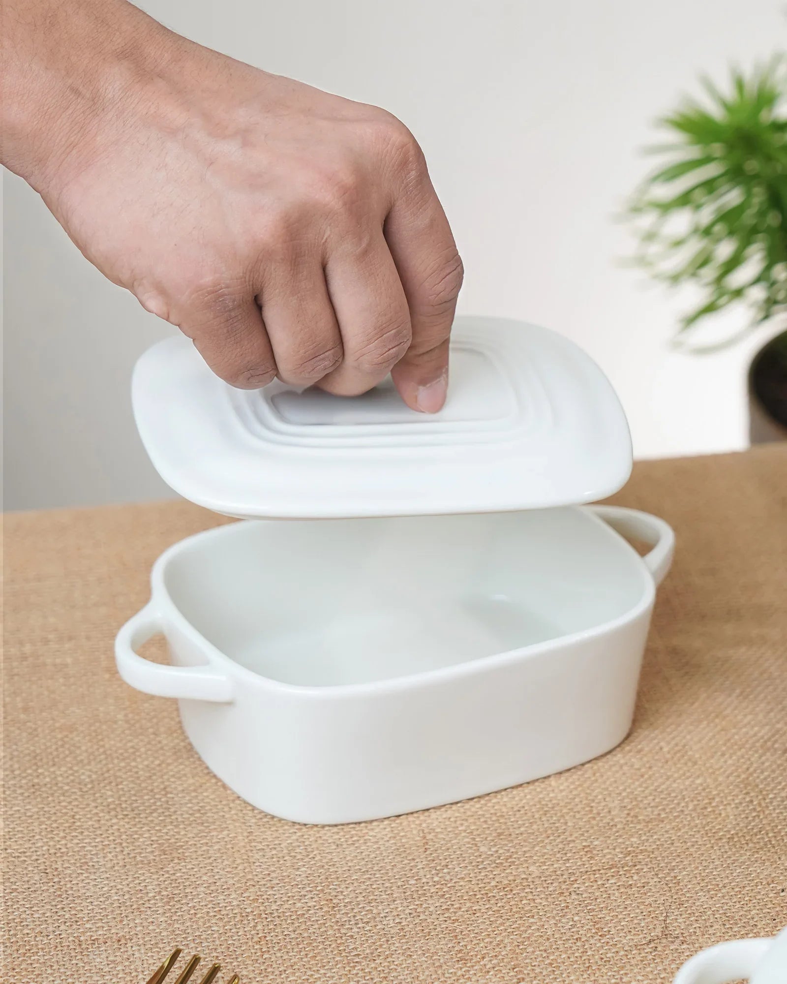 Prisma Fine Porcelain Rectangle Casserole – 14 cm | 400 ml Oven-to-Table Dish - Vola Global