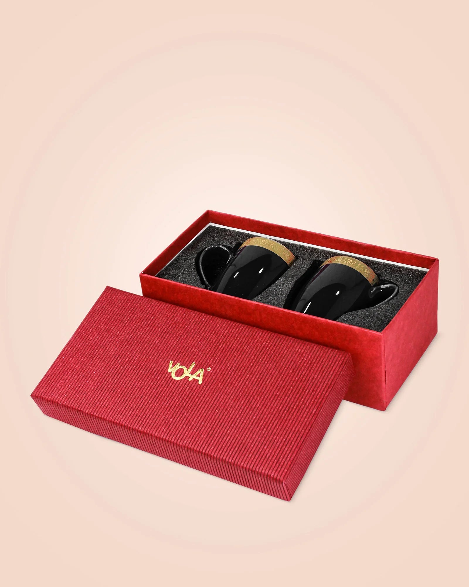 Scarlet Fine Porcelain Mug Set of 6 – Elegant Pastel Colors with Gold Rims - Vola Global