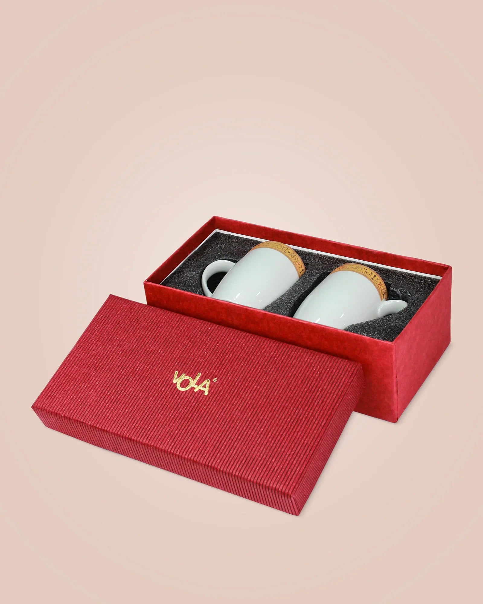 Scarlet Fine Porcelain Mug Set of 6 – Elegant Pastel Colors with Gold Rims - Vola Global