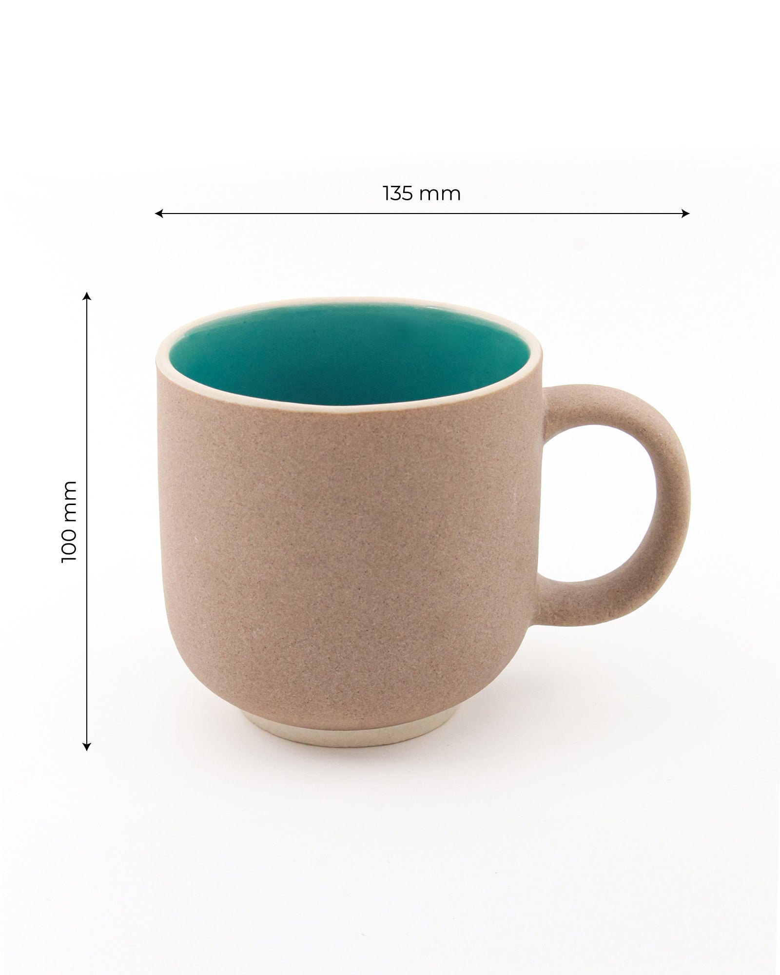 DARK CYAN / Single pc * 450ml || 450 ml Elemental Shades Mug – Large matte porcelain mug in earthy tones for coffee or tea
