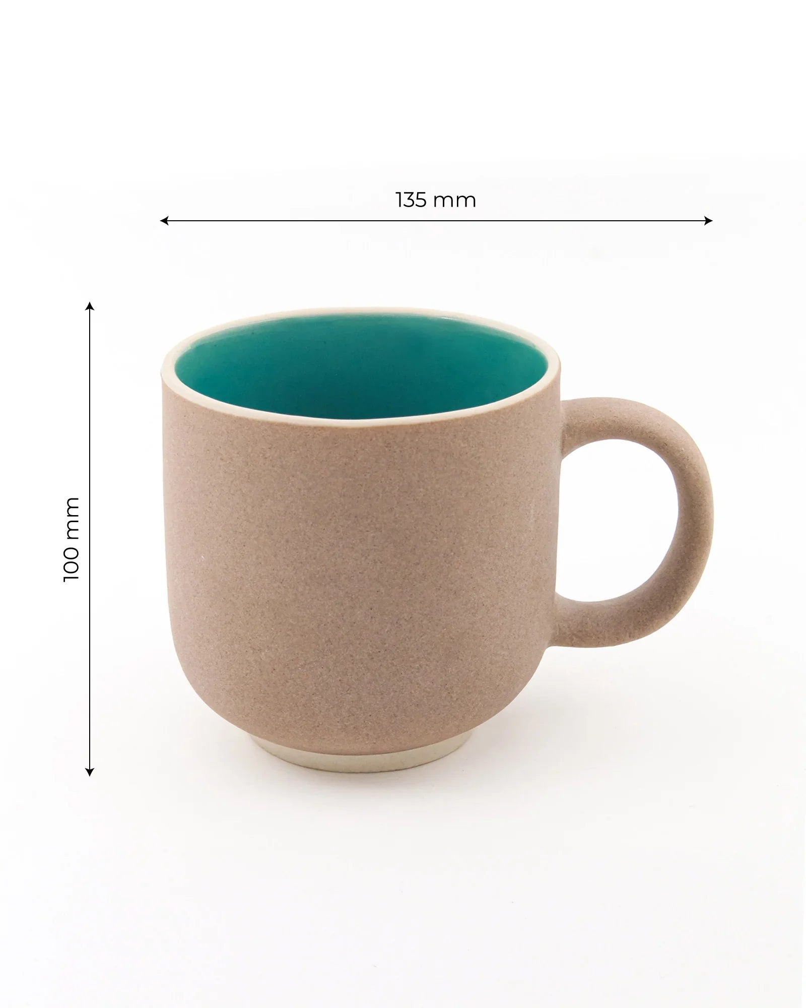 DARK CYAN / Single pc * 450ml || 450 ml Elemental Shades Mug – Large matte porcelain mug in earthy tones for coffee or tea