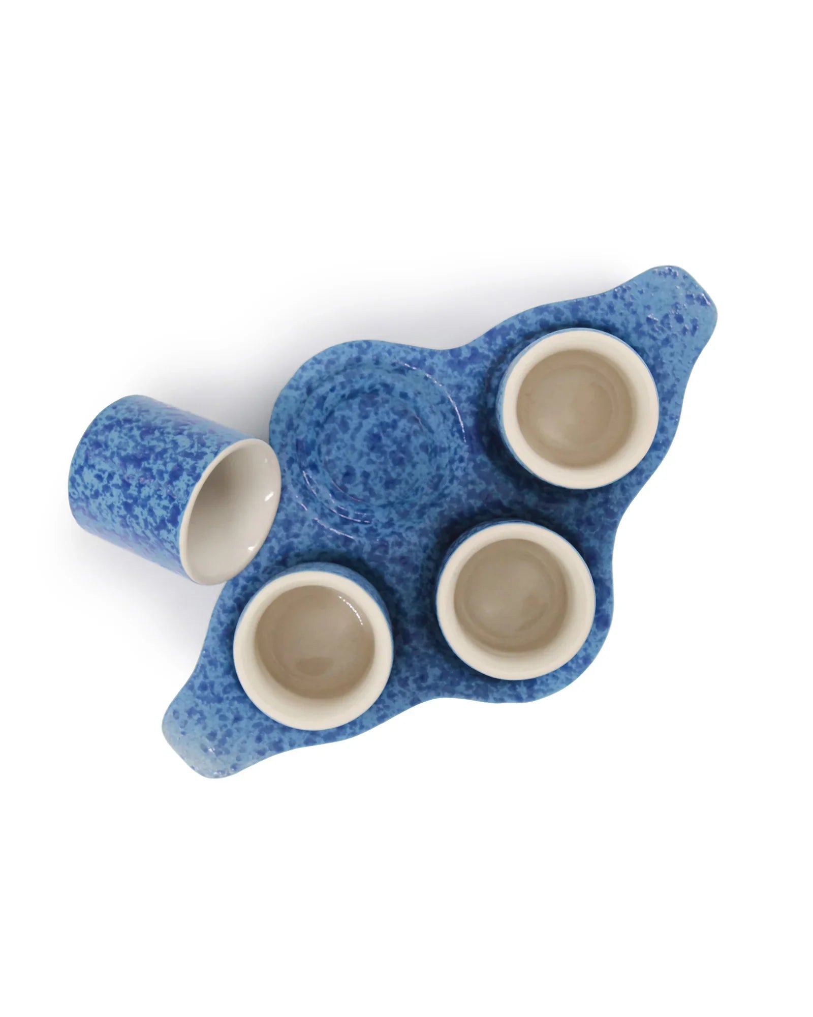 Speckle Pattern Shot Squad Tray – Stoneware Holder Tray with Contemporary Speckled Design - Vola Global