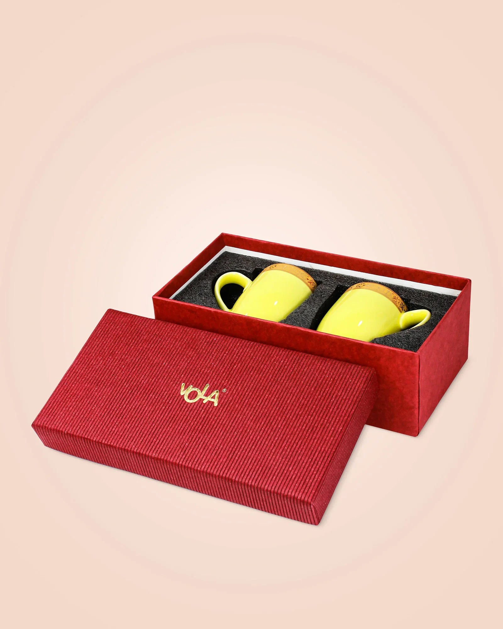 Scarlet Fine Porcelain Mug Set of 6 – Elegant Pastel Colors with Gold Rims - Vola Global