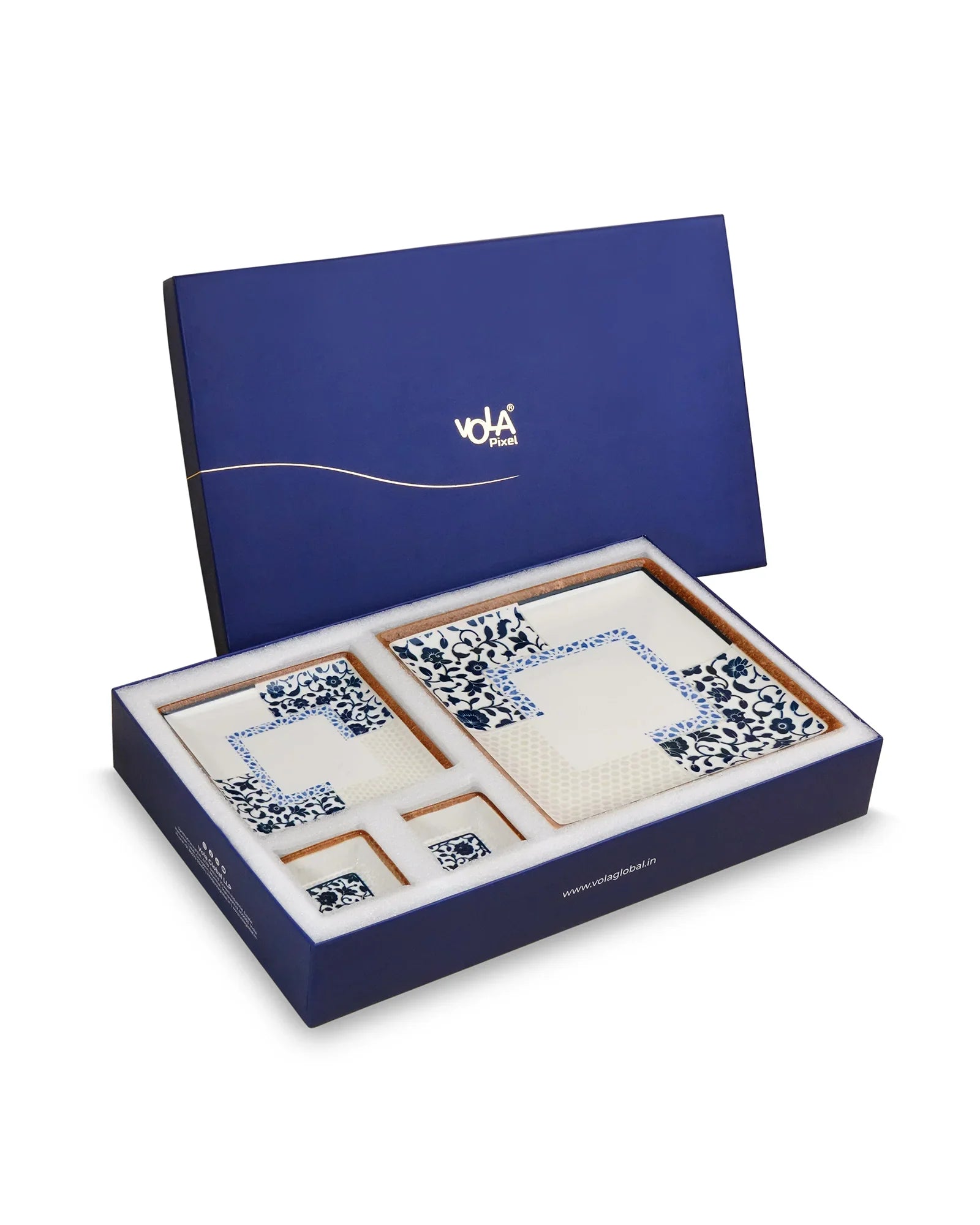 Pixel Collection Fine Porcelain Snack Set of 13 – Premium Serving Bowls & Plates - Vola Global