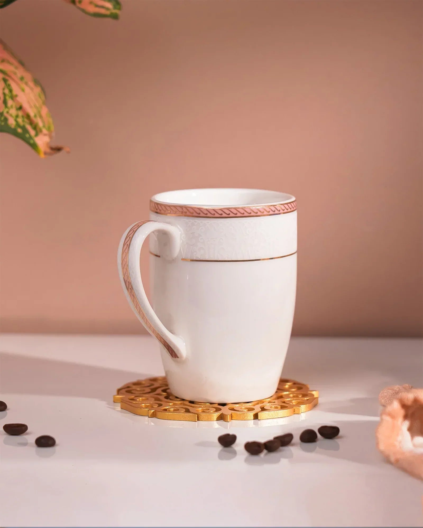 Stellar Collection Fine Porcelain Scallop Mug Set of 2 – Elegant Scalloped Texture for Tea & Coffee - Vola Global