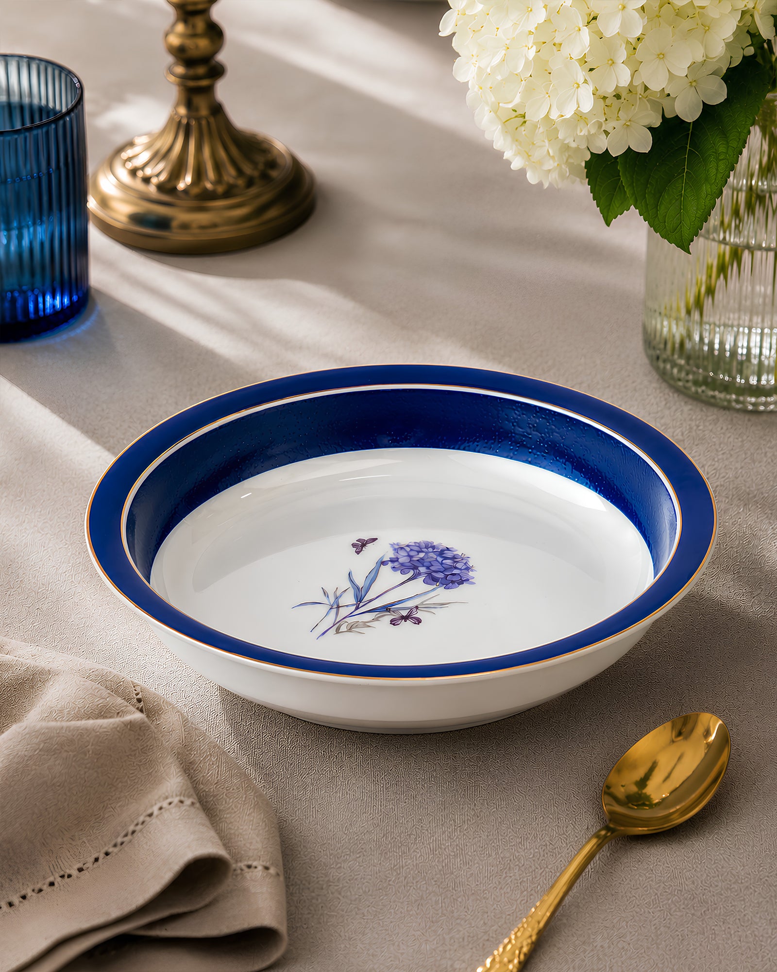 Vola Jardin Blue 21cm Plate | Limited Edition Gold Rim