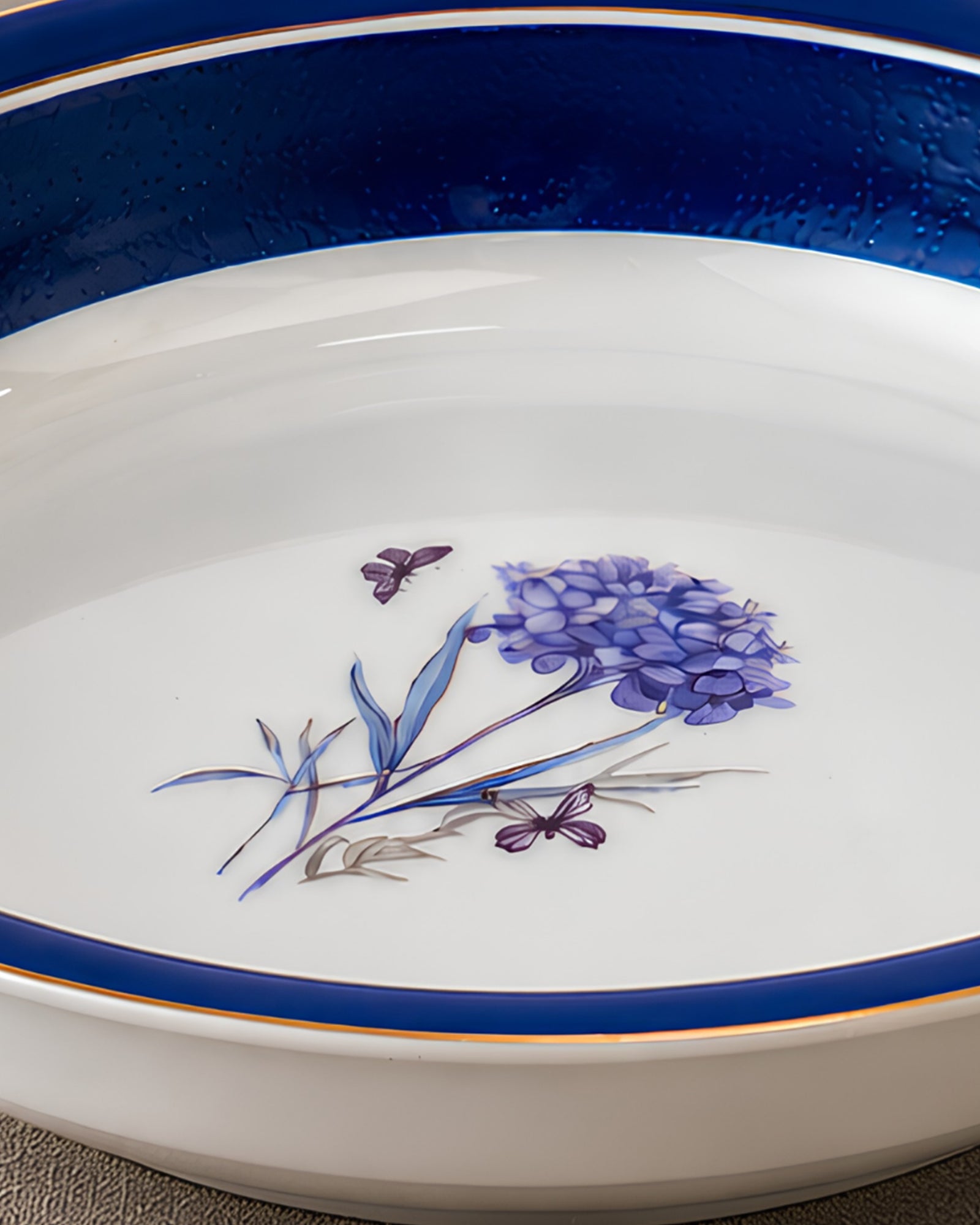 Vola Jardin Blue 21cm Plate | Limited Edition Gold Rim