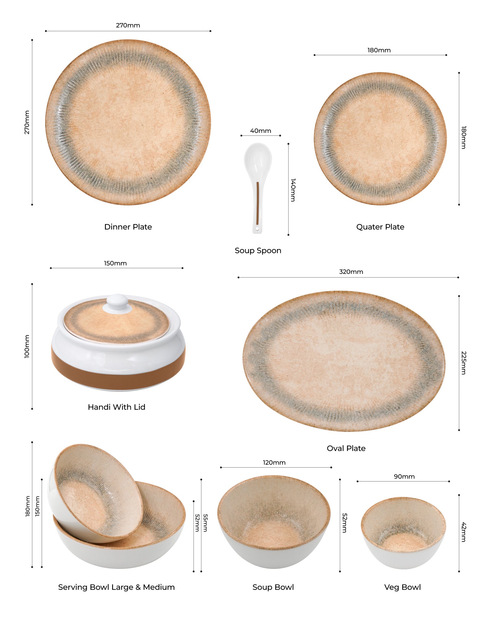 Pixel Nebula Fine Porcelain Dinnerware Set of 20 – Celestial-Inspired Design - Vola Global