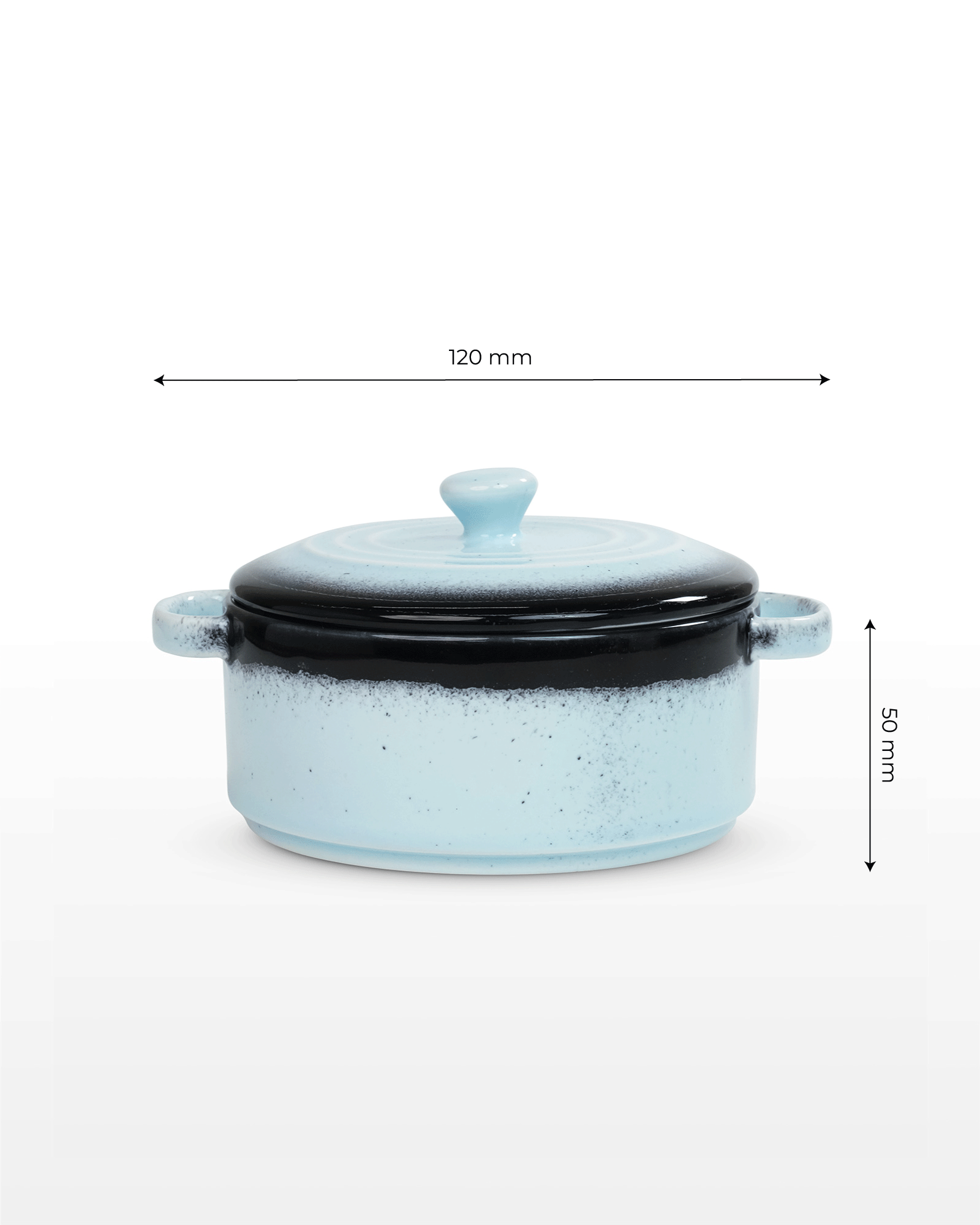 Prisma Fine Porcelain Round Casserole Set (10 cm, 12 cm & 14 cm) with Lids – Ice Blue Cook & Serve - Vola Global