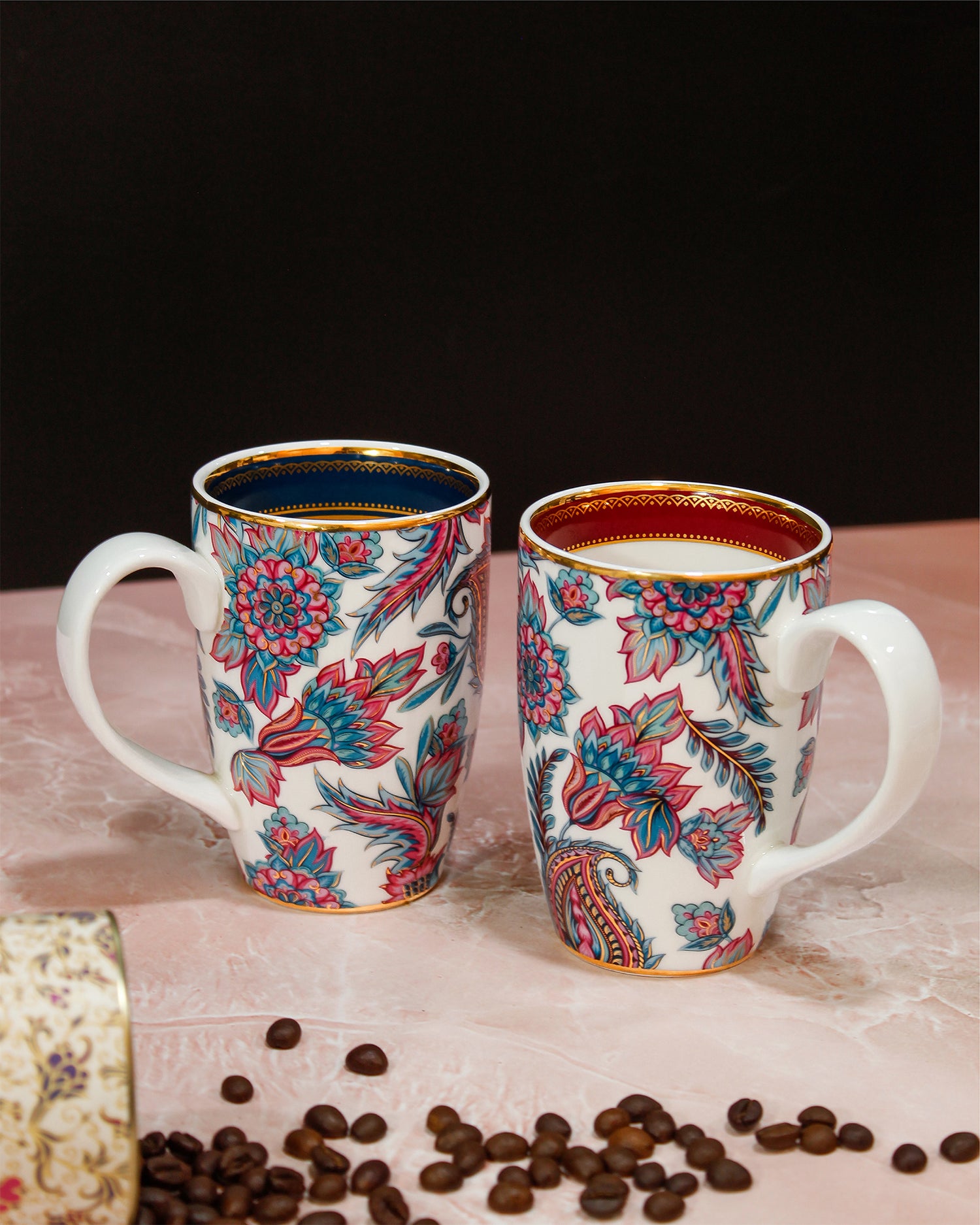 Magnus Paisley Royal Coffee Mug | Elegant Porcelain
