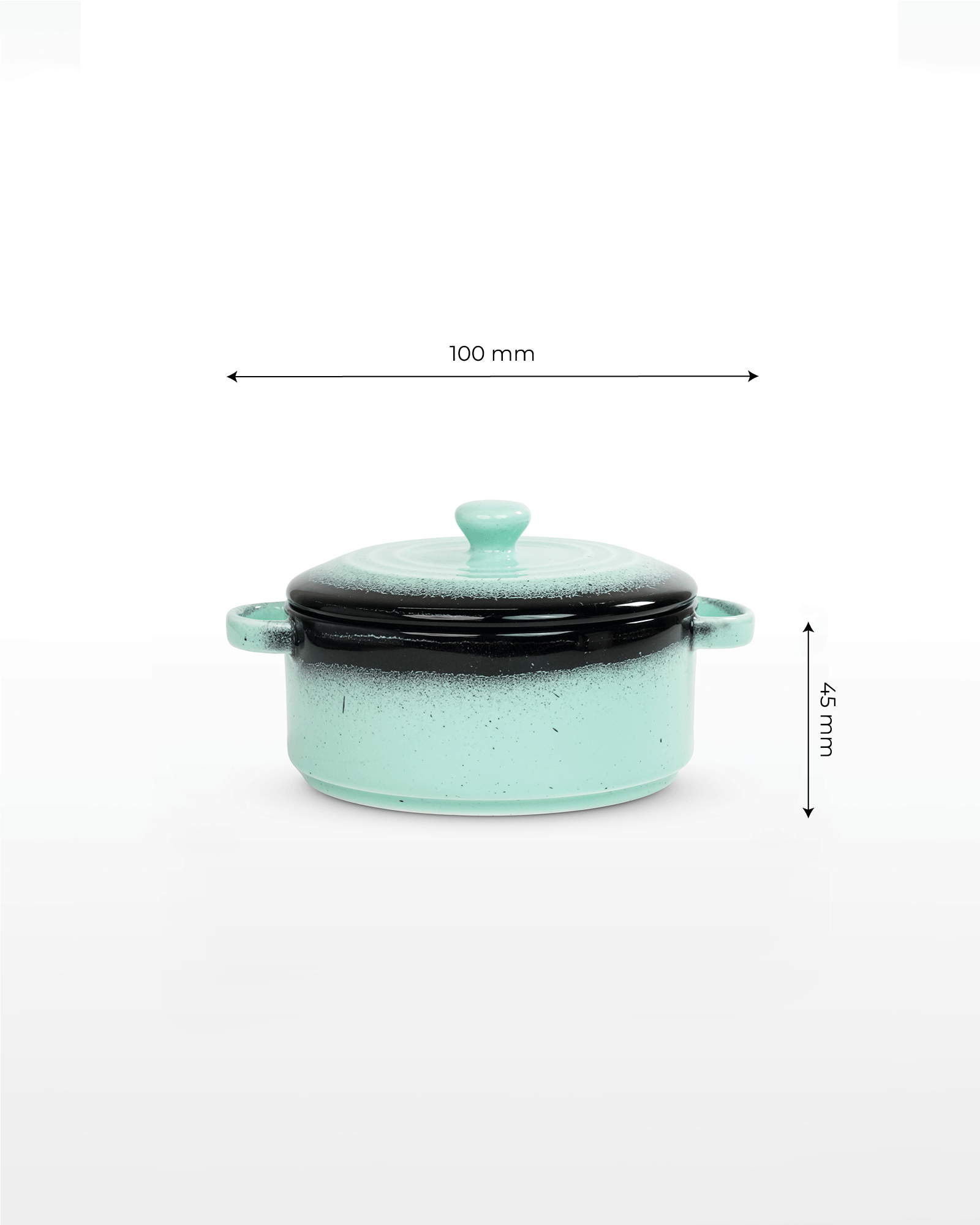 Prisma Fine Porcelain Round Casserole Set with Lids (10 cm, 12 cm & 14 cm) – Mint Green Cook & Serve - Vola Global