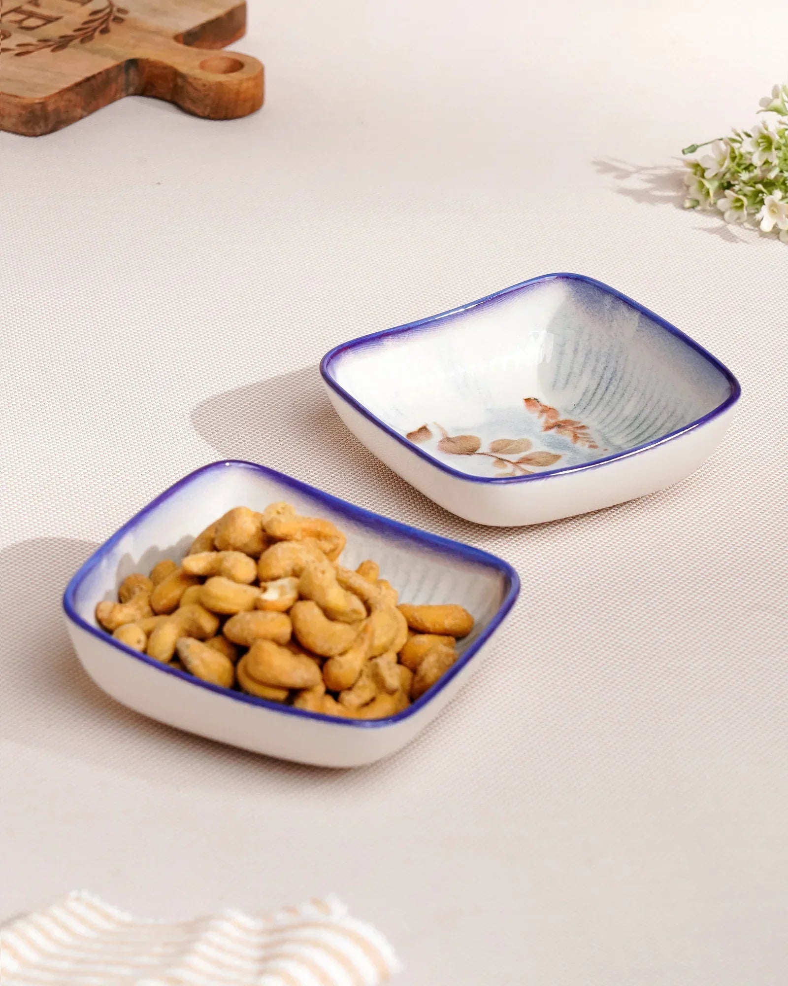 Pixel Square Elevated Fine Porcelain Bowl – 12 cm Snack Bowl with Pixel Design - Vola Global