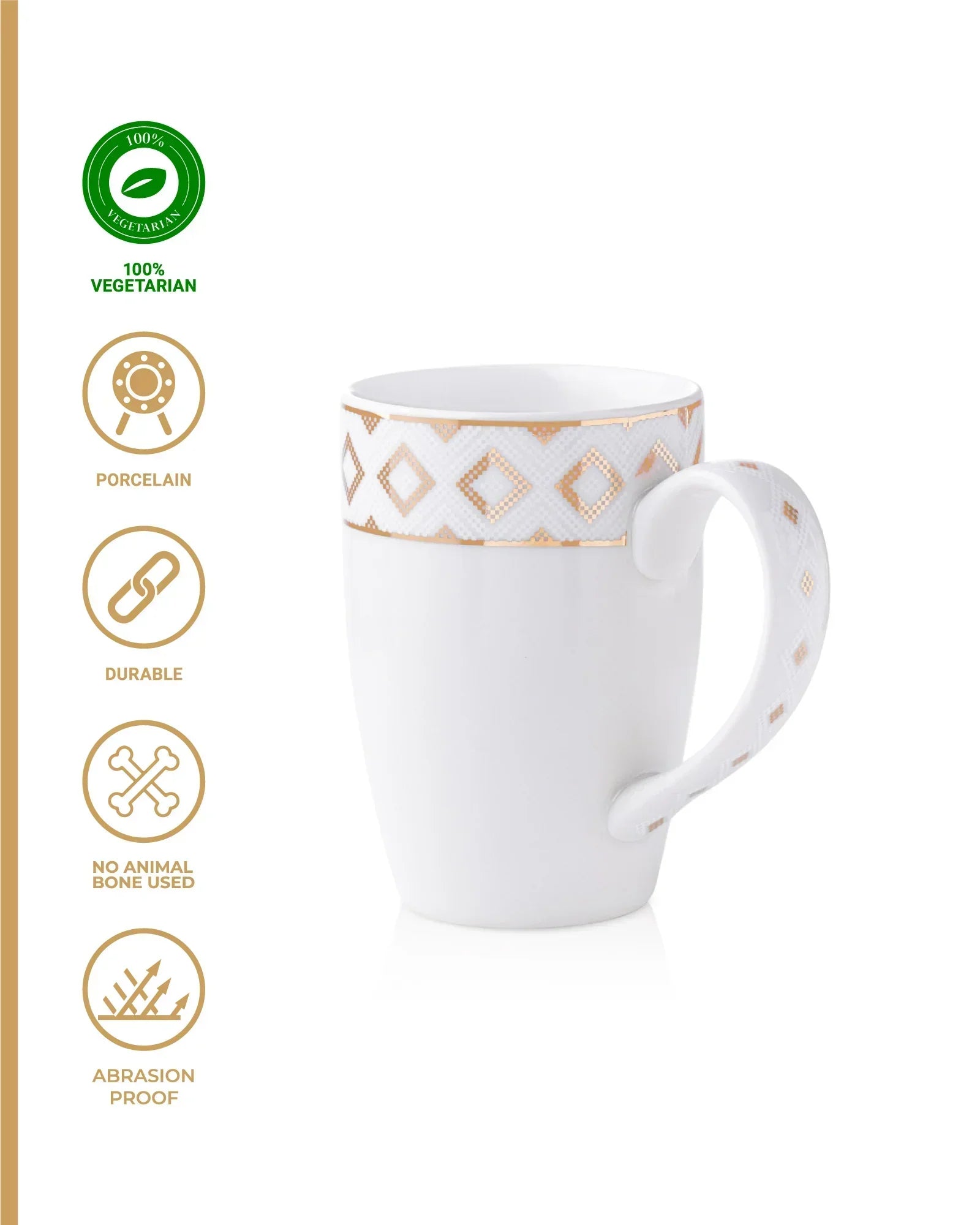 Stellar Collection Fine Porcelain Diamond Mug Set of 2 – Faceted Design for Coffee & Tea - Vola Global