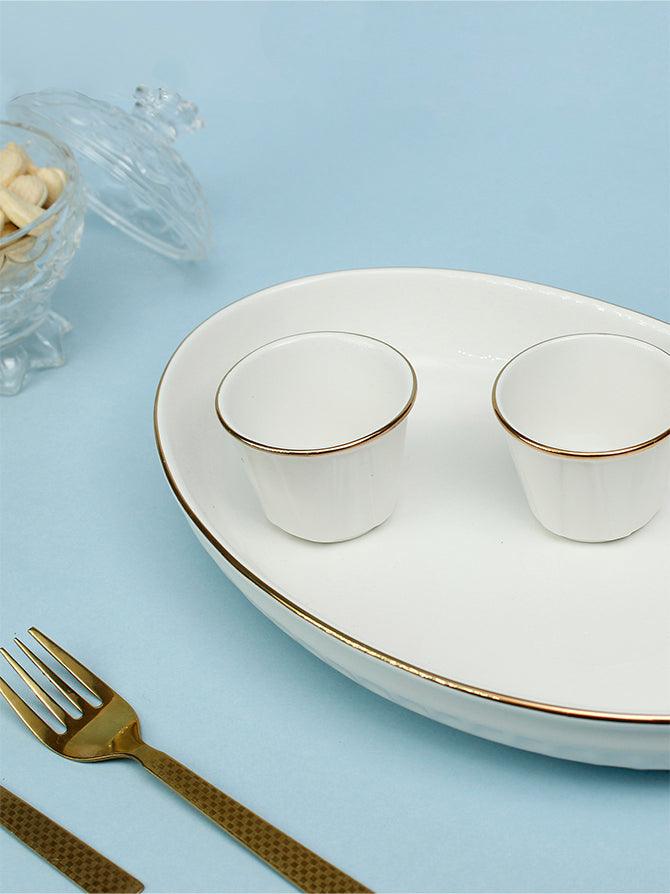 Regalia Series- Snack Set of 3 (1 Serving Platter with 2 Dip Bowls) - Vola Global