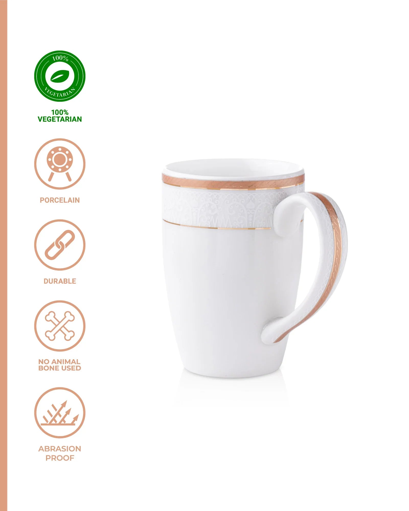 Stellar Collection Fine Porcelain Scallop Mug Set of 2 – Elegant Scalloped Texture for Tea & Coffee - Vola Global