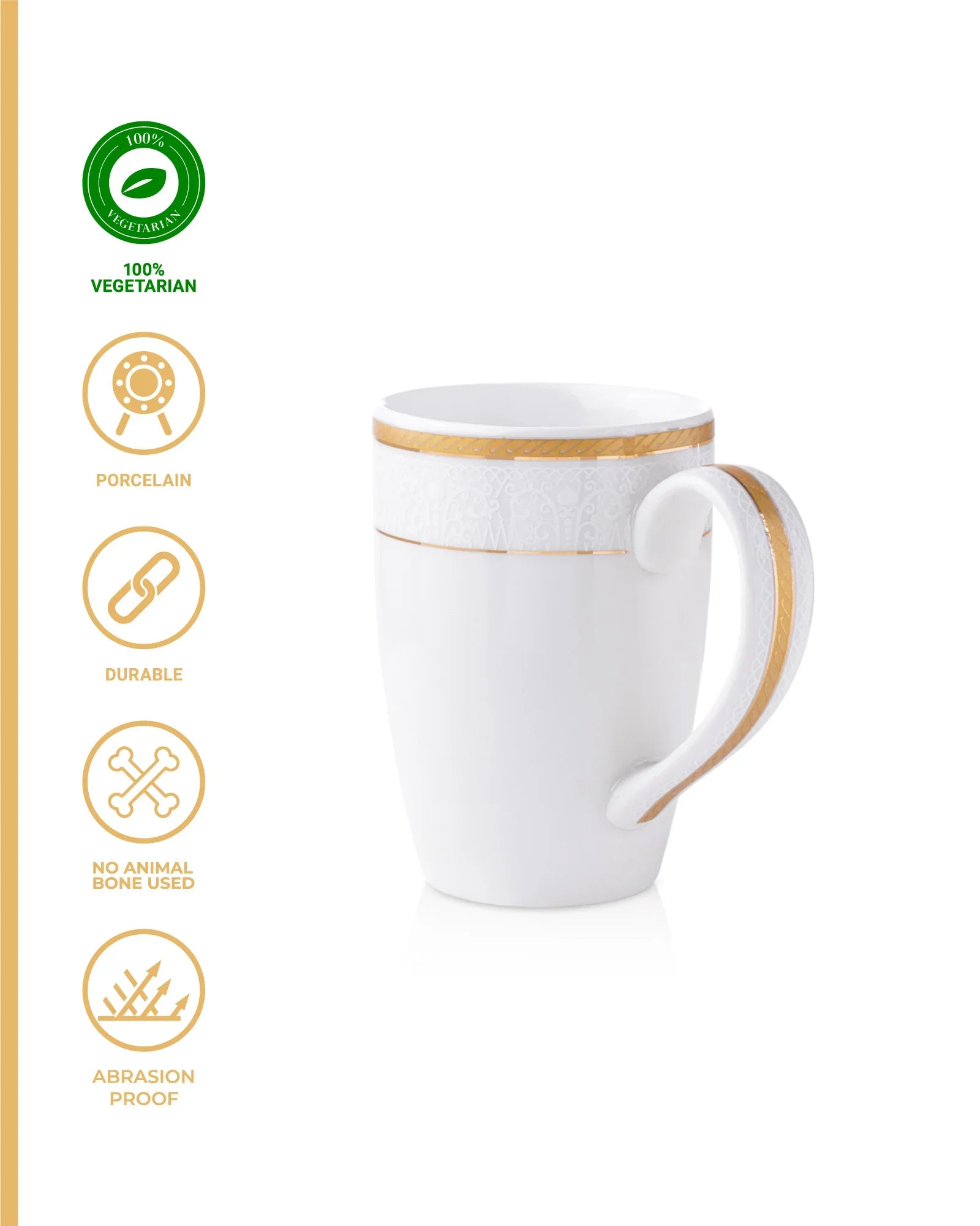Stellar Collection Fine Porcelain Scallop Mug Set of 2 – Elegant Scalloped Texture for Tea & Coffee - Vola Global