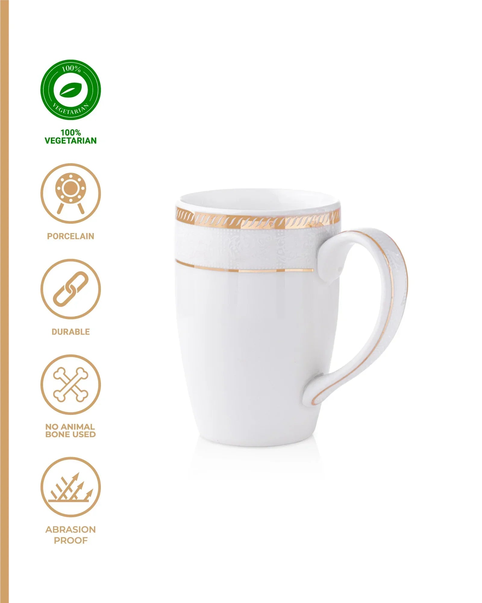 Stellar Collection Fine Porcelain Scroll Mug Set of 2 – Artistic Scroll Pattern for Tea & Coffee - Vola Global