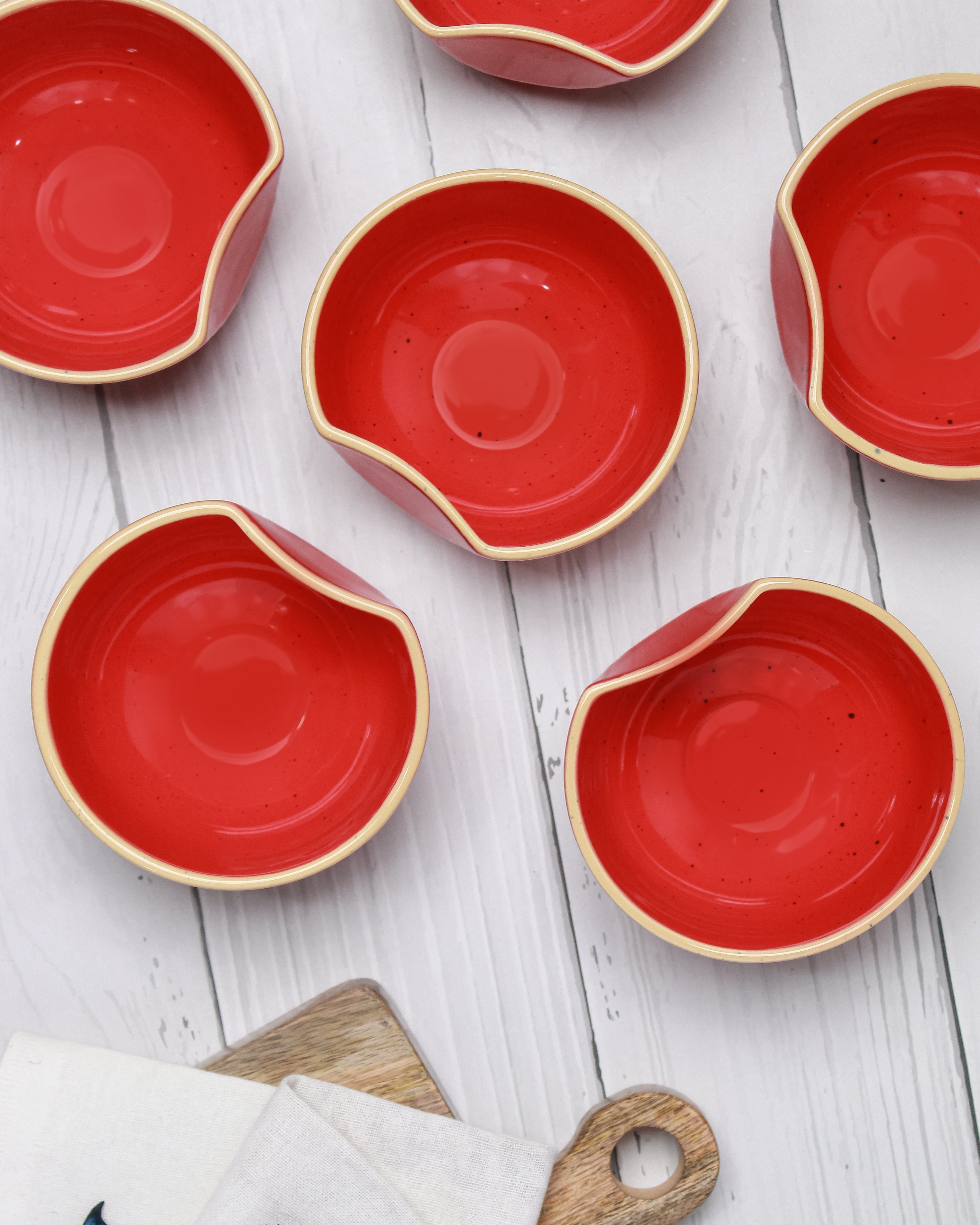 Chestnet red || Organic thumb bowl - Set of 6