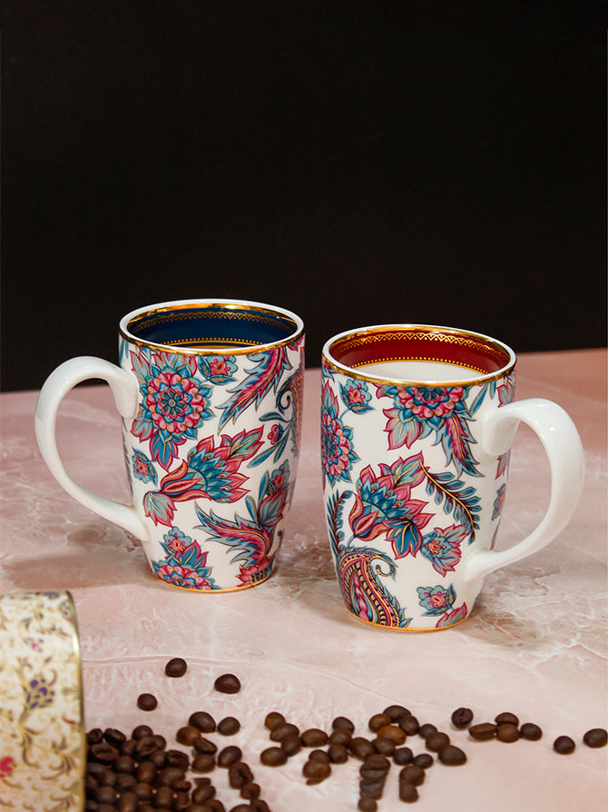 Magnus Paisley Royal Coffee Mug | Elegant Porcelain - Vola Global