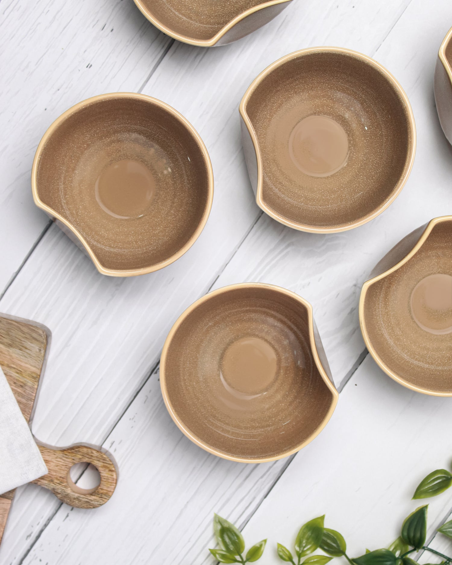 Sepia brown || Organic thumb bowl - Set of 6
