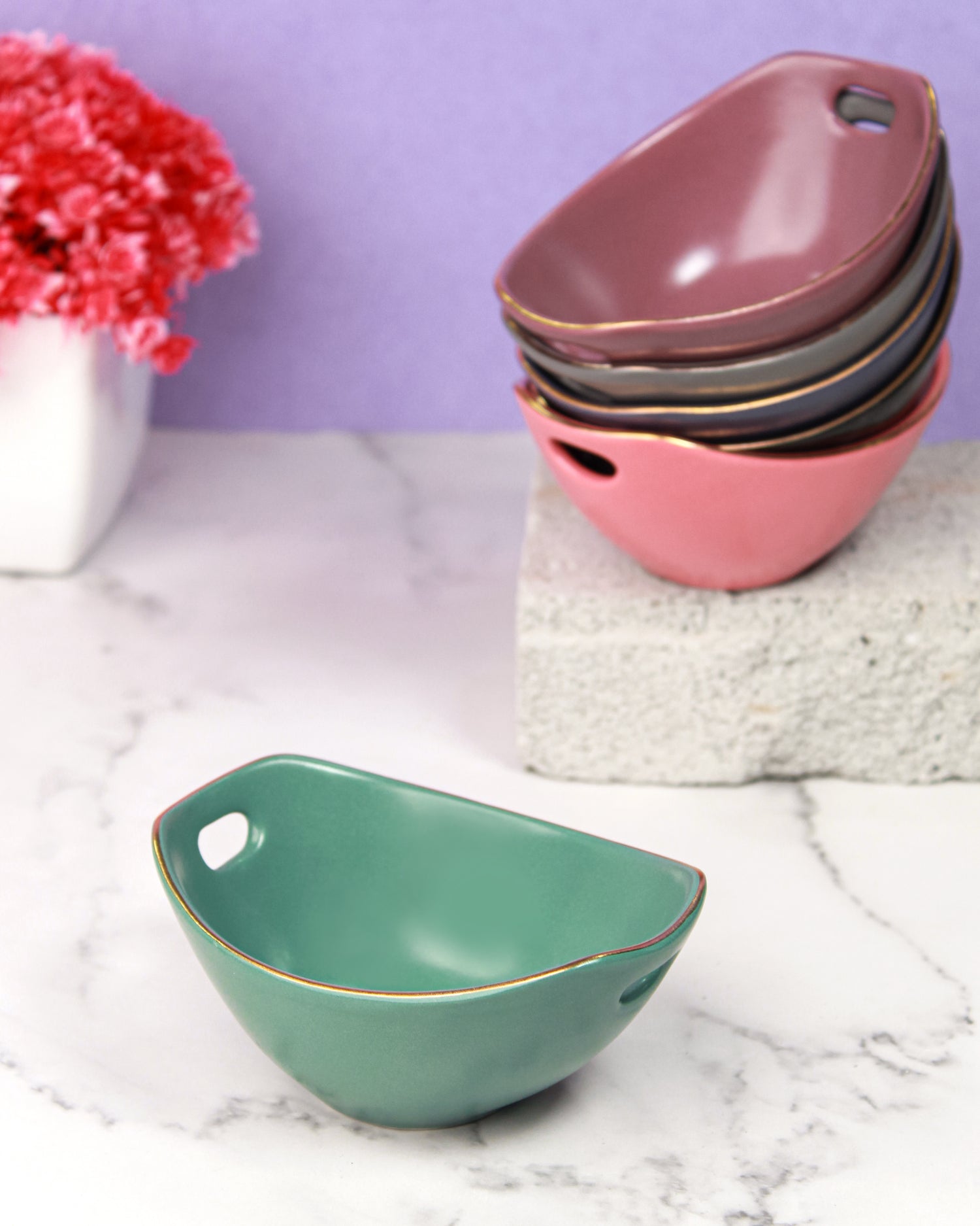 Mix colors / Set of 6 || Bloom Vegas Curve Bowl - Where Elegance Meets Functionality