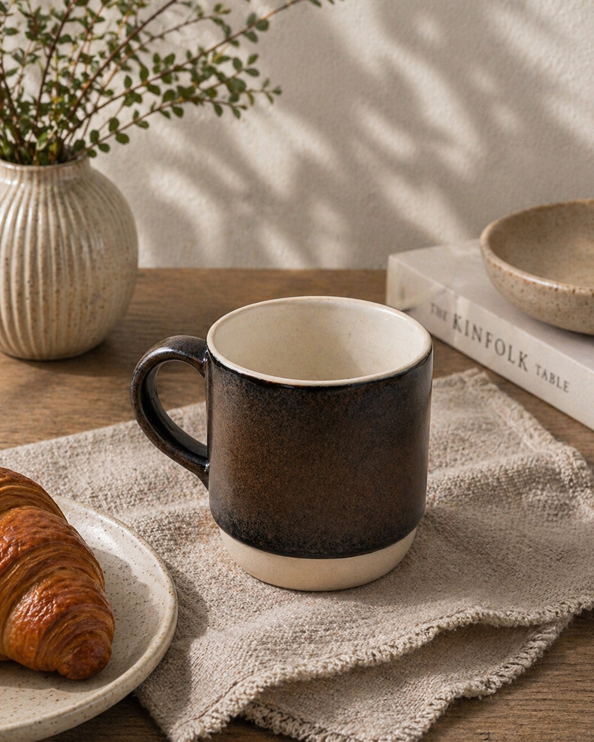 Elemental Shades Stoneware Mug – Matte Coffee &amp; Tea Mug in Earthy Tones (200 ml &amp; 260 ml) - Vola Global