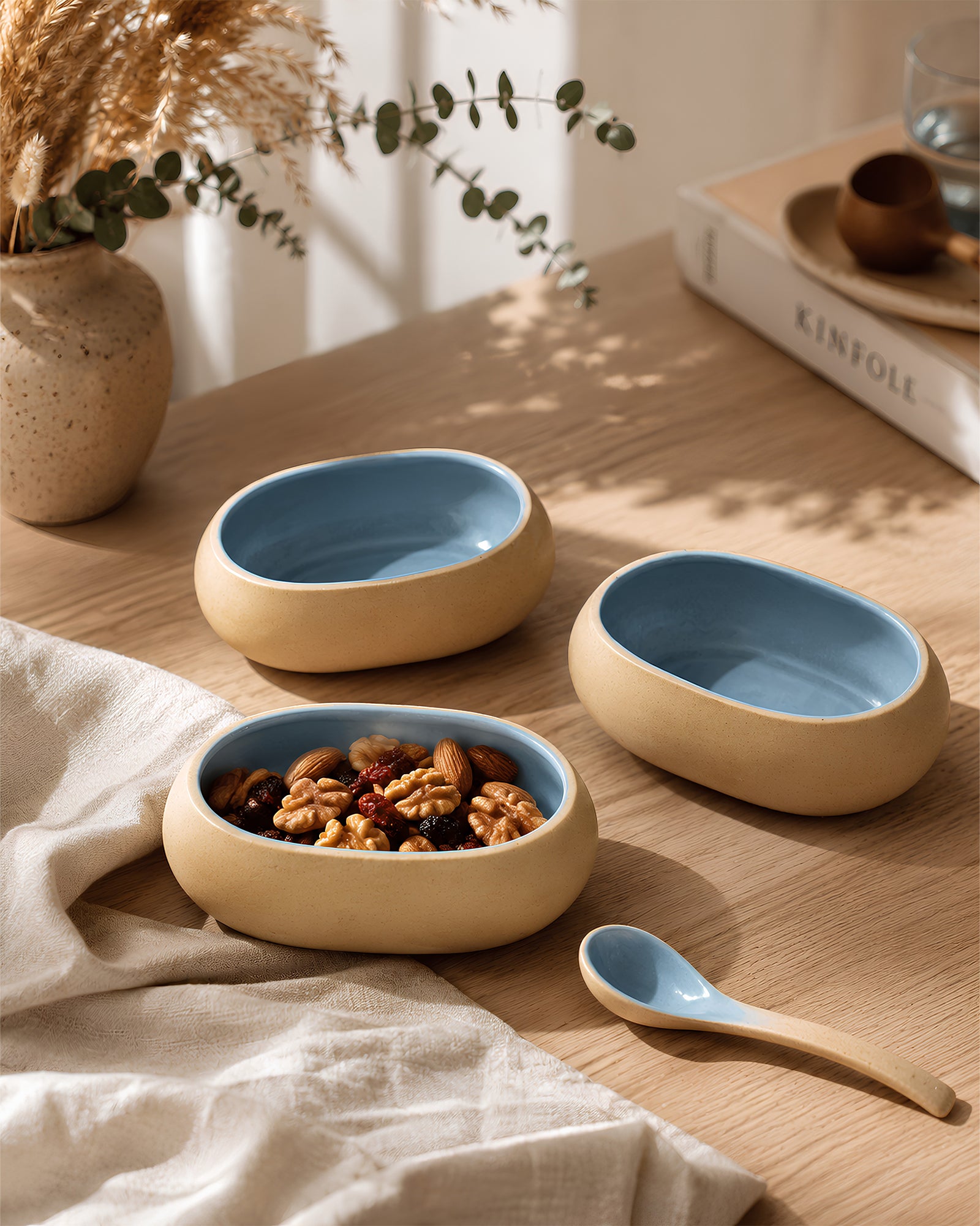 Earthen Soul Oval Set | 3 Oval Bowls | Earth Porcelain
