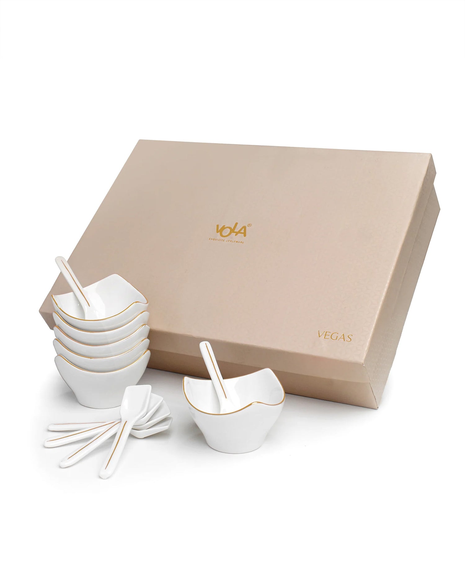 Bloom Vegas - Dessert Set (White Glossy) - Set of 6