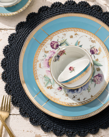 PEONY 35-Piece Fine Porcelain Dinner Set | Legacy Collection, Limited Edition | 24 Carat Gold Detailing
