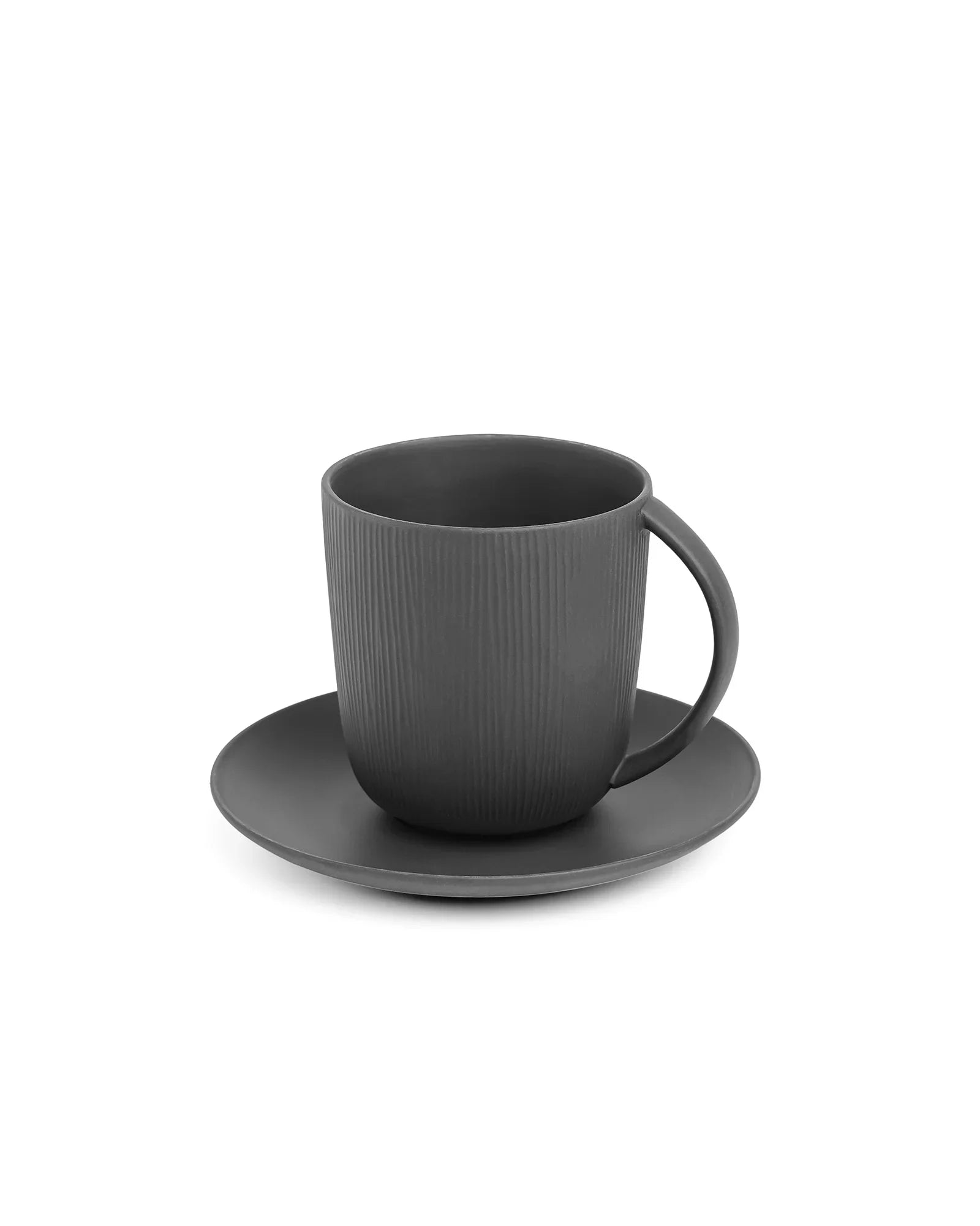 Vogue Conical Fine Porcelain Cup &amp; Saucer Set of 4 – Modern Tapered Design for Tea &amp; Coffee - Vola Global