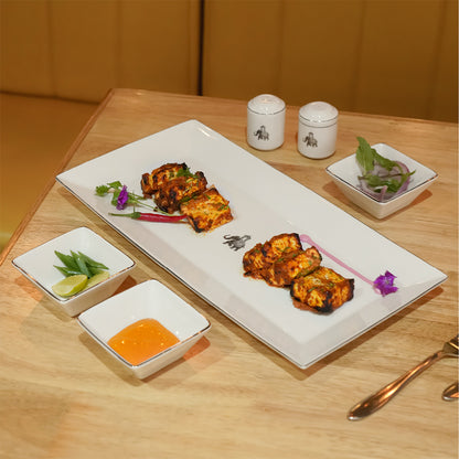 Gaj Series Snack Set of 6 – Edge Platter, Bowls &amp; Salt &amp; Pepper Shakers
