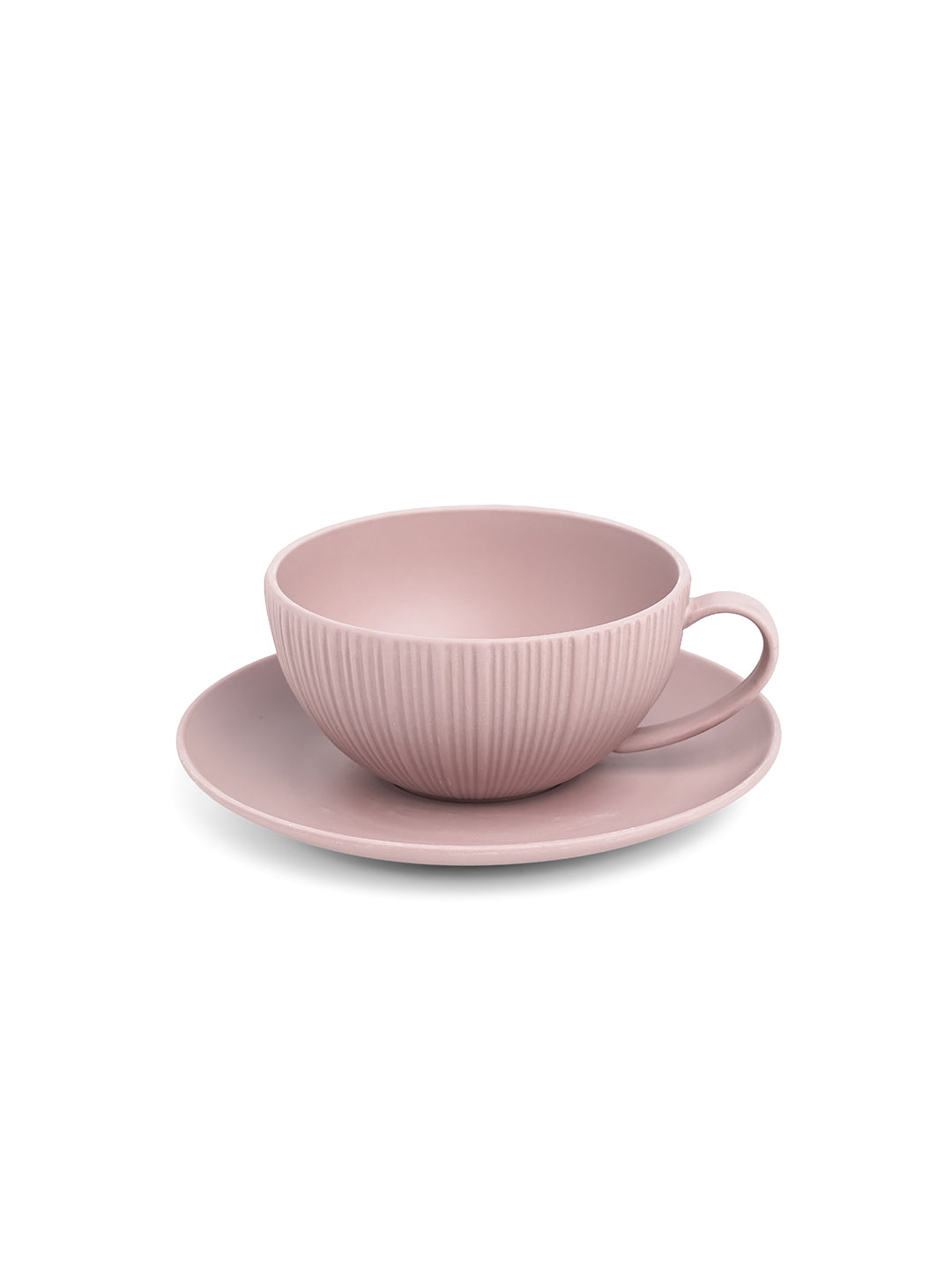 Quicksand || Vogue Coupe Cup &amp; Saucer Set – Set of 4 light porcelain cups with matching saucers in a sleek coupe style