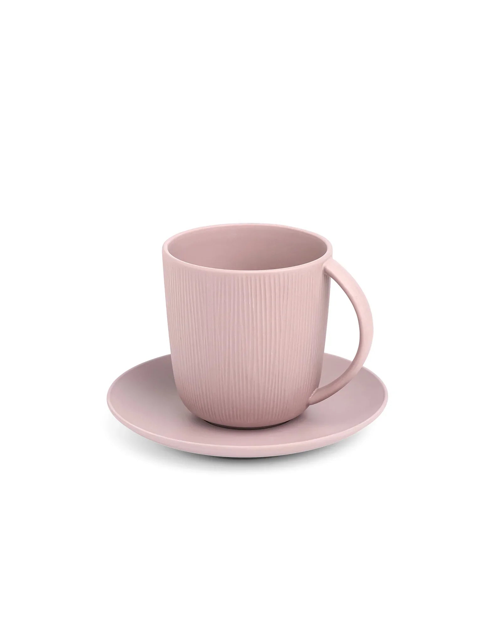 Vogue Conical Fine Porcelain Cup &amp; Saucer Set of 4 – Modern Tapered Design for Tea &amp; Coffee - Vola Global