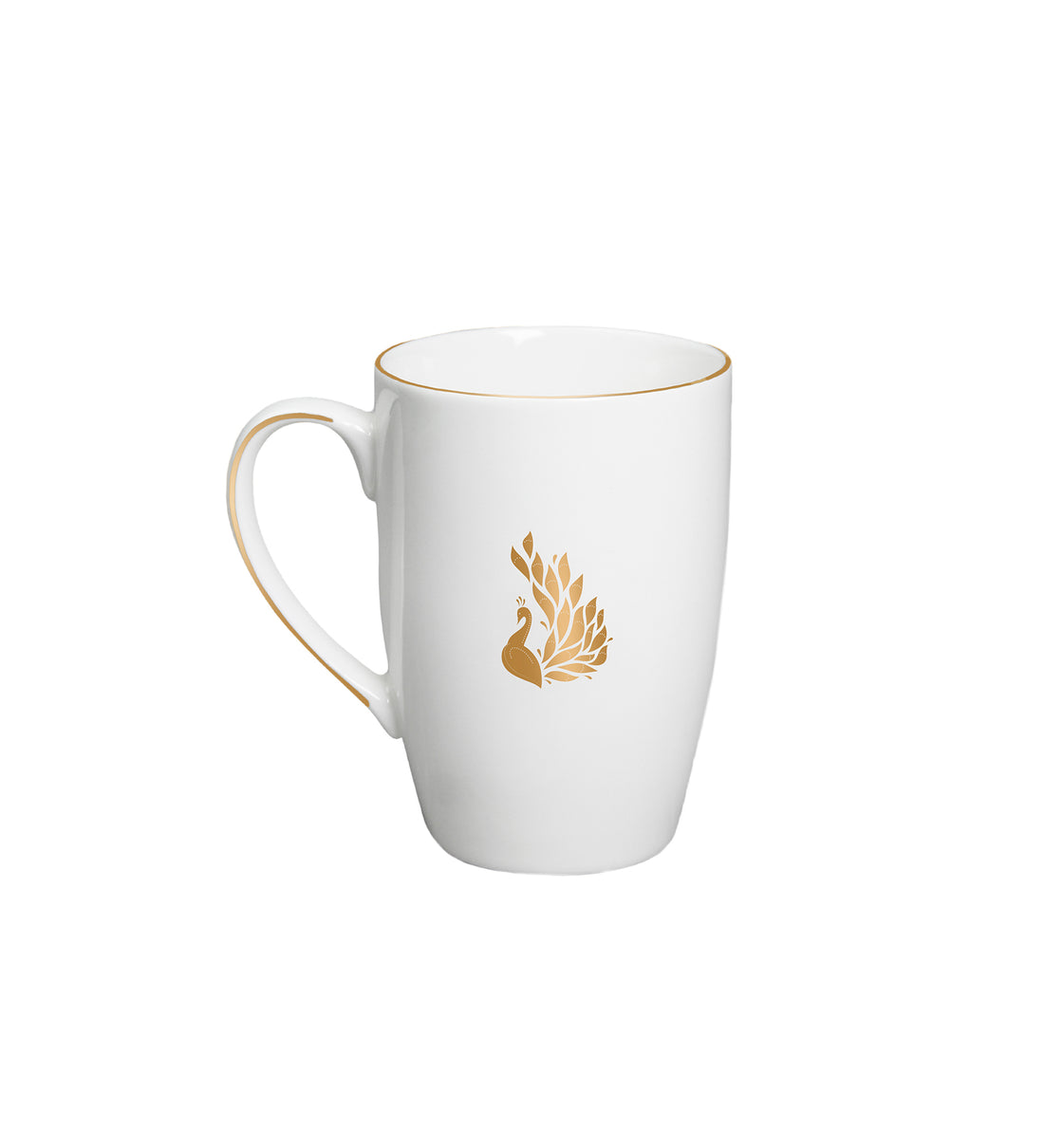 Myur Mug Set of 2 | Premium Porcelain Mugs with Gold Rim &amp; Motif