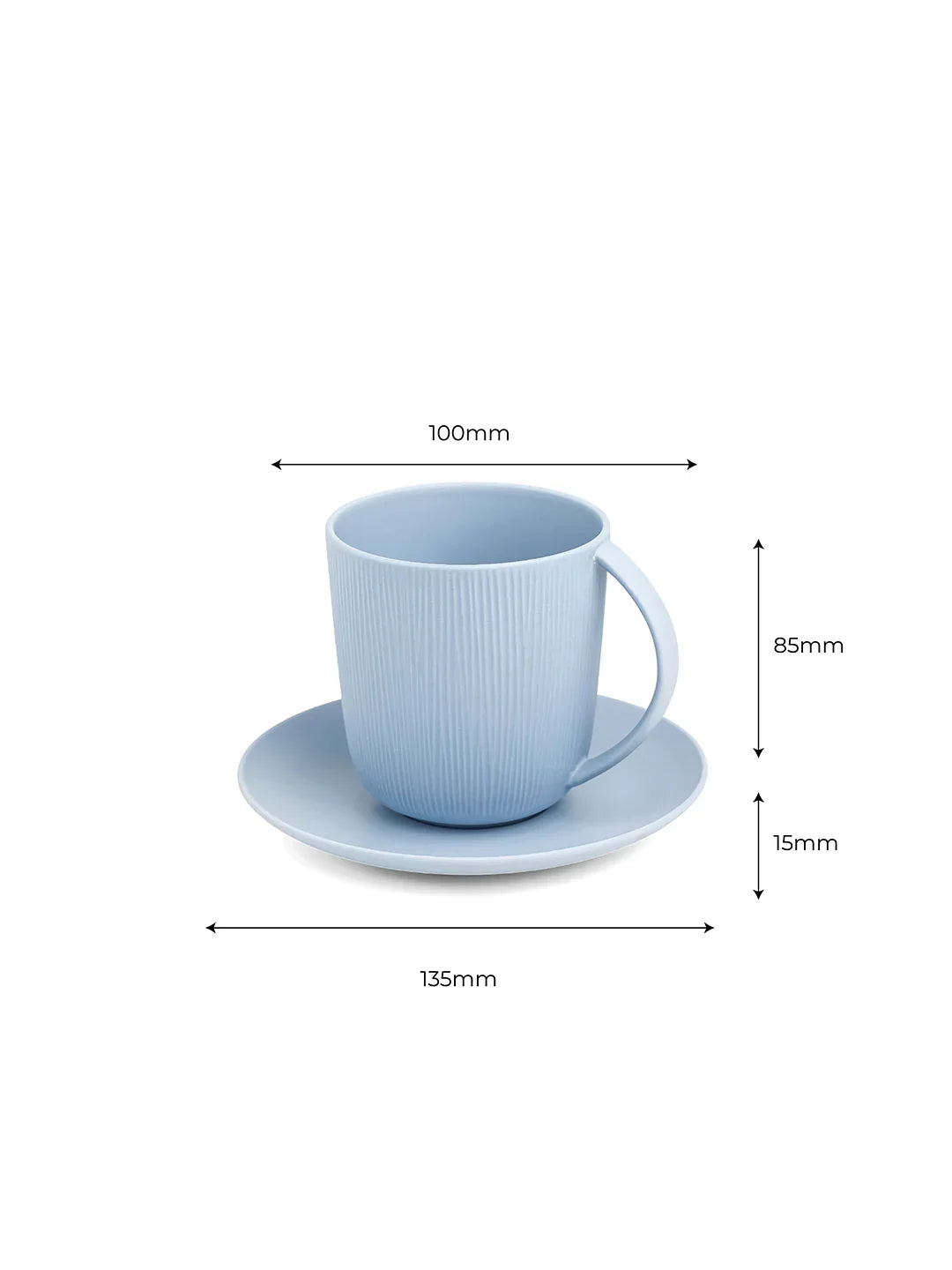 Vogue Conical Fine Porcelain Cup &amp; Saucer Set of 4 – Modern Tapered Design for Tea &amp; Coffee - Vola Global