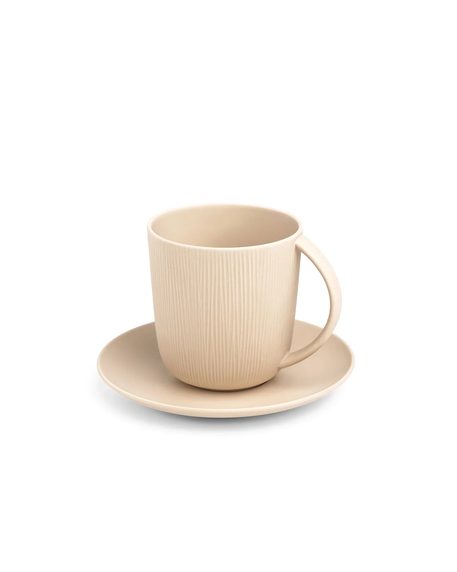 Vogue Conical Fine Porcelain Cup &amp; Saucer Set of 4 – Modern Tapered Design for Tea &amp; Coffee - Vola Global