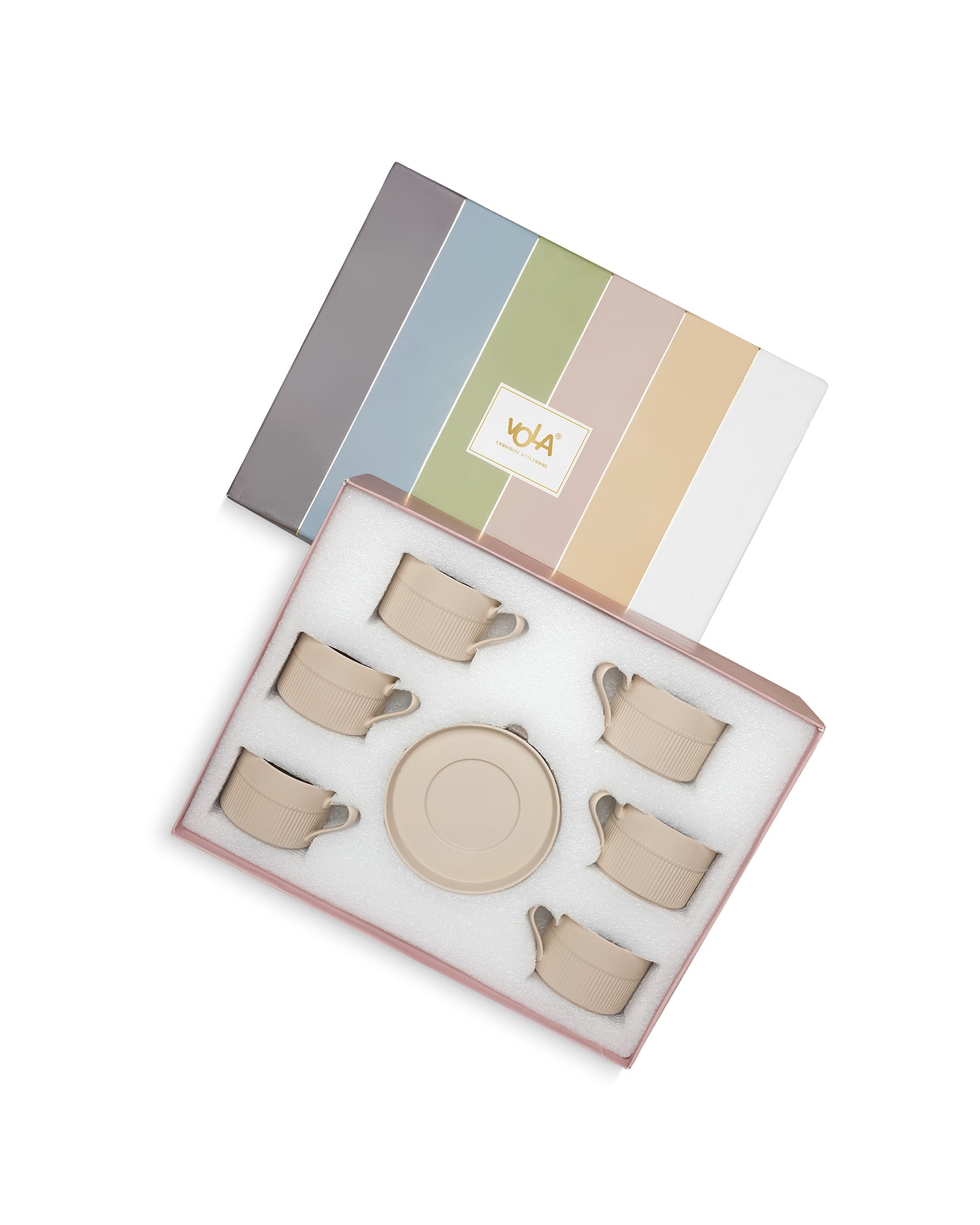 Vogue Stroke Fine Porcelain Cup &amp; Saucer Set of 12 – Artistic Brushstroke Design for Tea &amp; Coffee