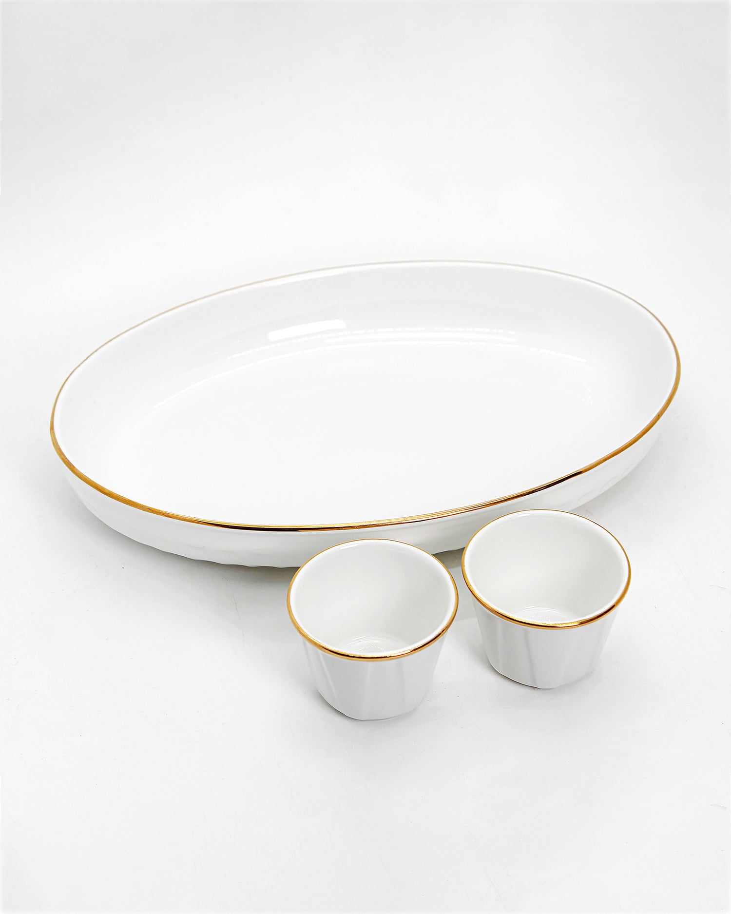Regalia Series- Snack Set of 3 (1 Serving Platter with 2 Dip Bowls)