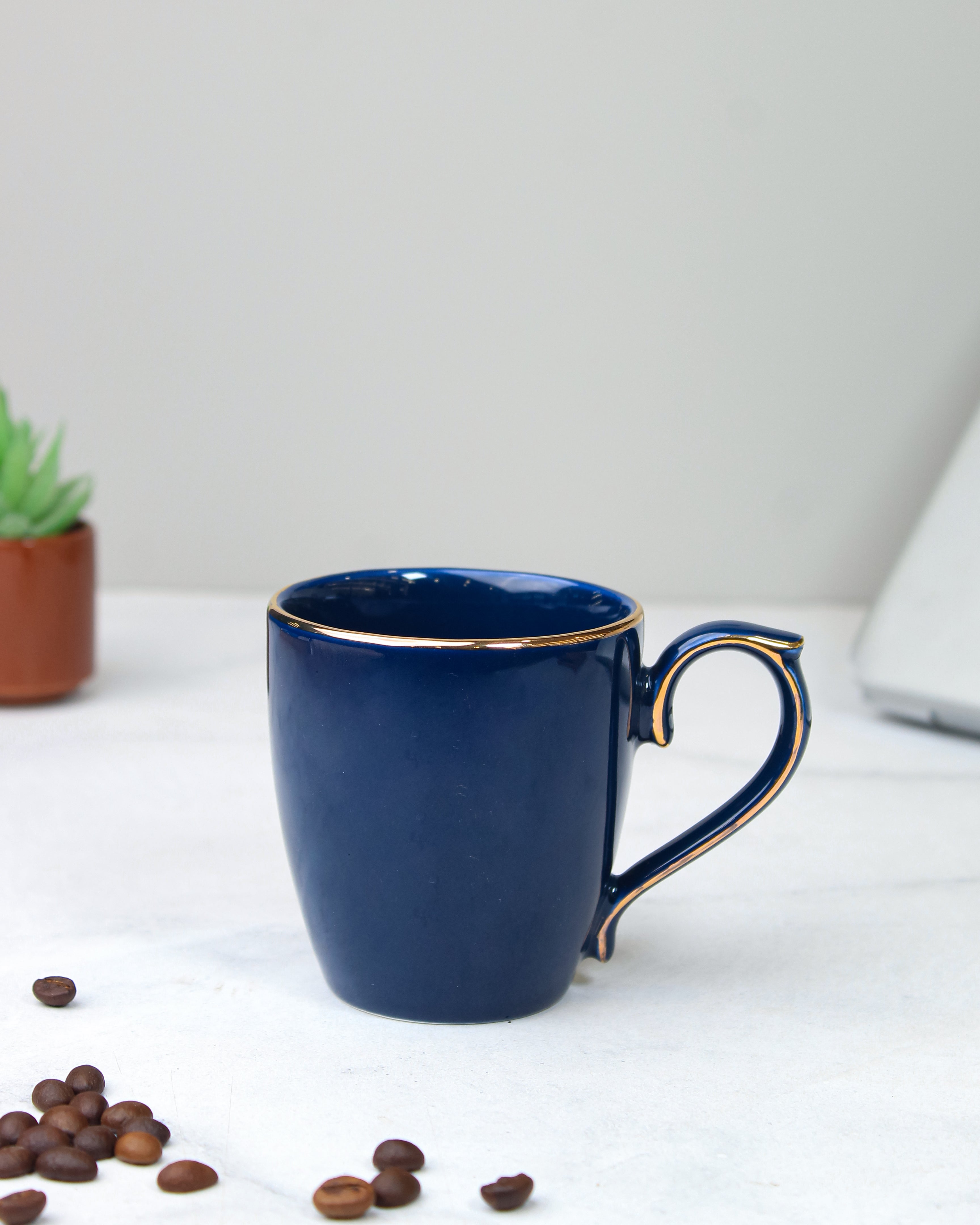 Allure Premium Porcelain Tea/Coffee Mug with Golden Rim| Multi color