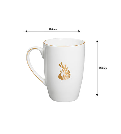Myur Mug Set of 2 | Premium Porcelain Mugs with Gold Rim &amp; Motif