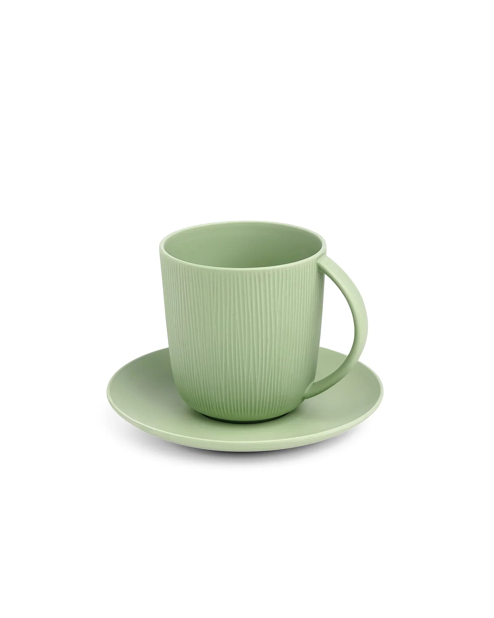 Vogue Conical Fine Porcelain Cup &amp; Saucer Set of 4 – Modern Tapered Design for Tea &amp; Coffee - Vola Global