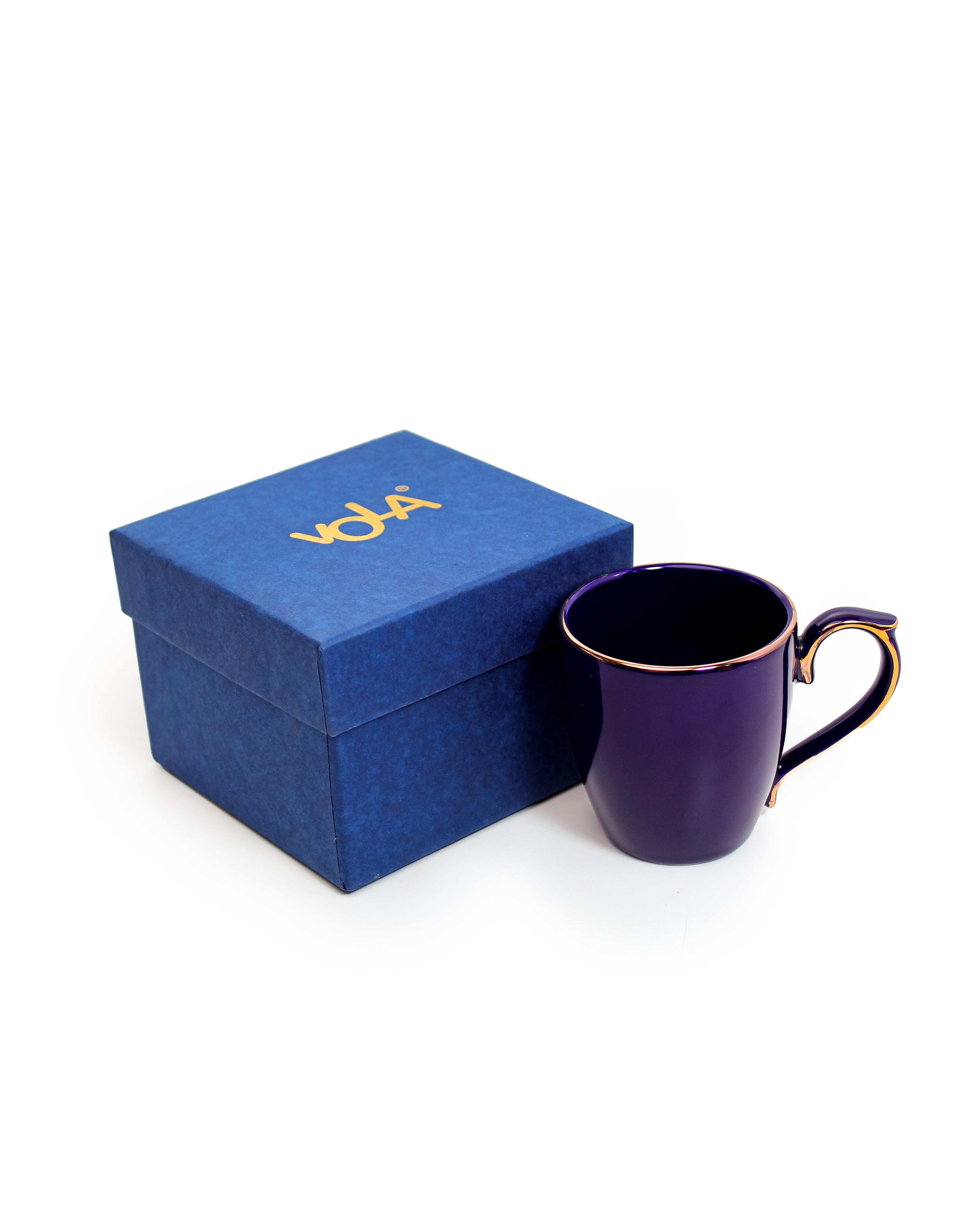 Allure Premium Porcelain Tea Coffee Mug with Golden Rim| Multi color - Vola Global 