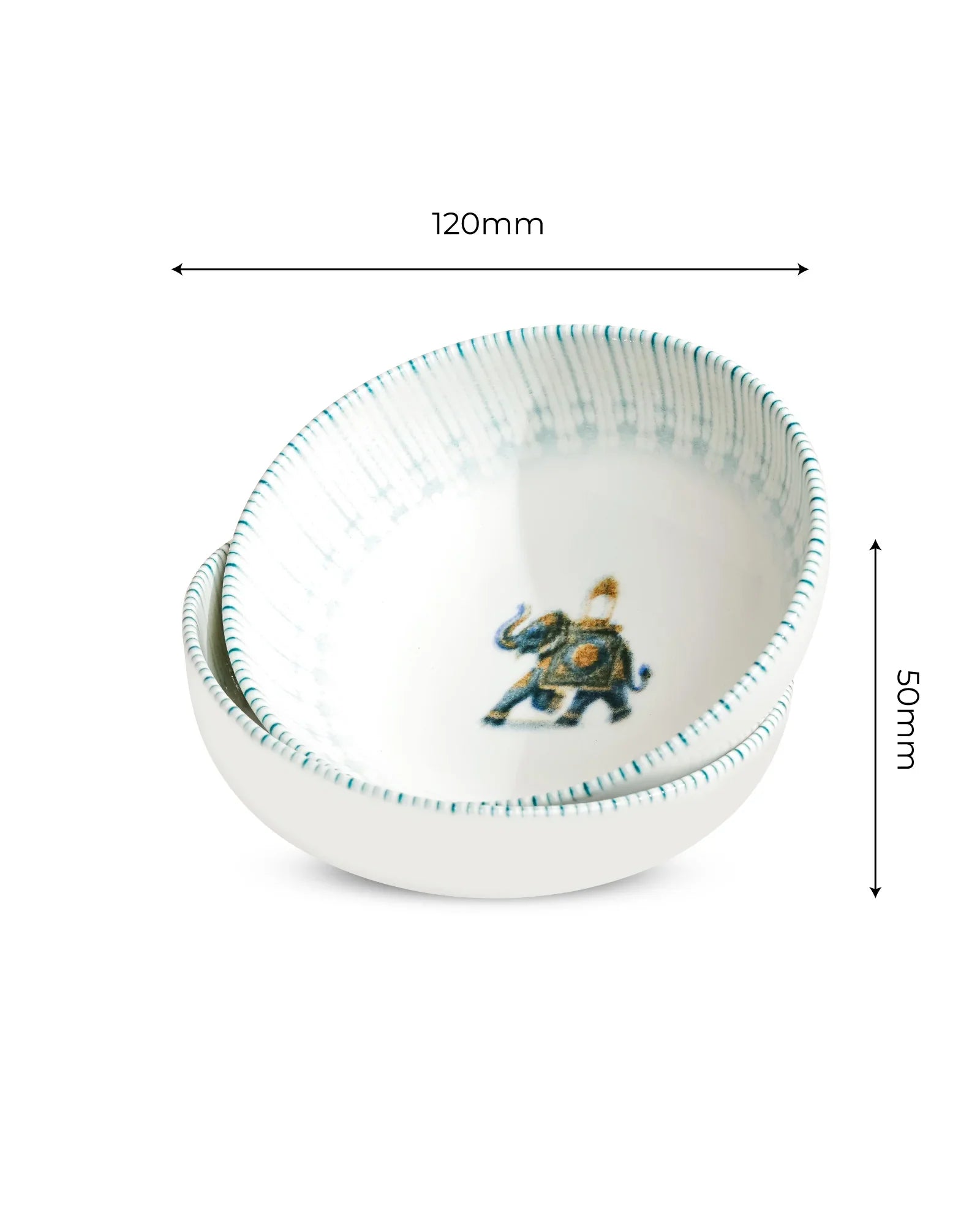 Pixel Round Elevated Fine Porcelain Bowl – 12 cm Designer Snack &amp; Side Bowl Set of 4 - Vola Global