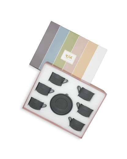 Vogue Stroke Fine Porcelain Cup &amp; Saucer Set of 12 – Artistic Brushstroke Design for Tea &amp; Coffee