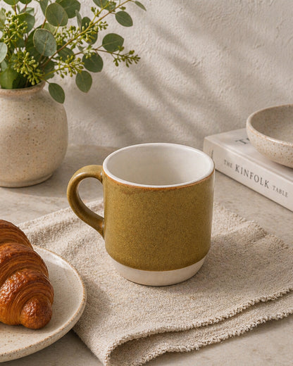 Elemental Shades Stoneware Mug – Matte Coffee &amp; Tea Mug in Earthy Tones (200 ml &amp; 260 ml) - Vola Global