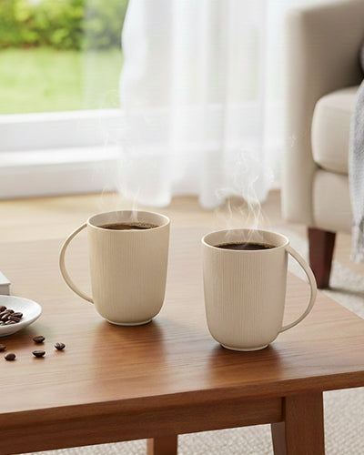 Vogue Series Conical Fine Porcelain Mug Set of 2 – Elegant Mugs for Tea &amp; Coffee